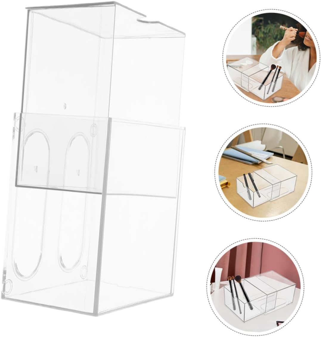 Private Label Stackable Clear Acrylic Makeup Organizer Drawer Transparent Cosmetic Storage Box for Vanity Bathroom Facial Tissue Organizer with Elegant Design Custom Logo Service