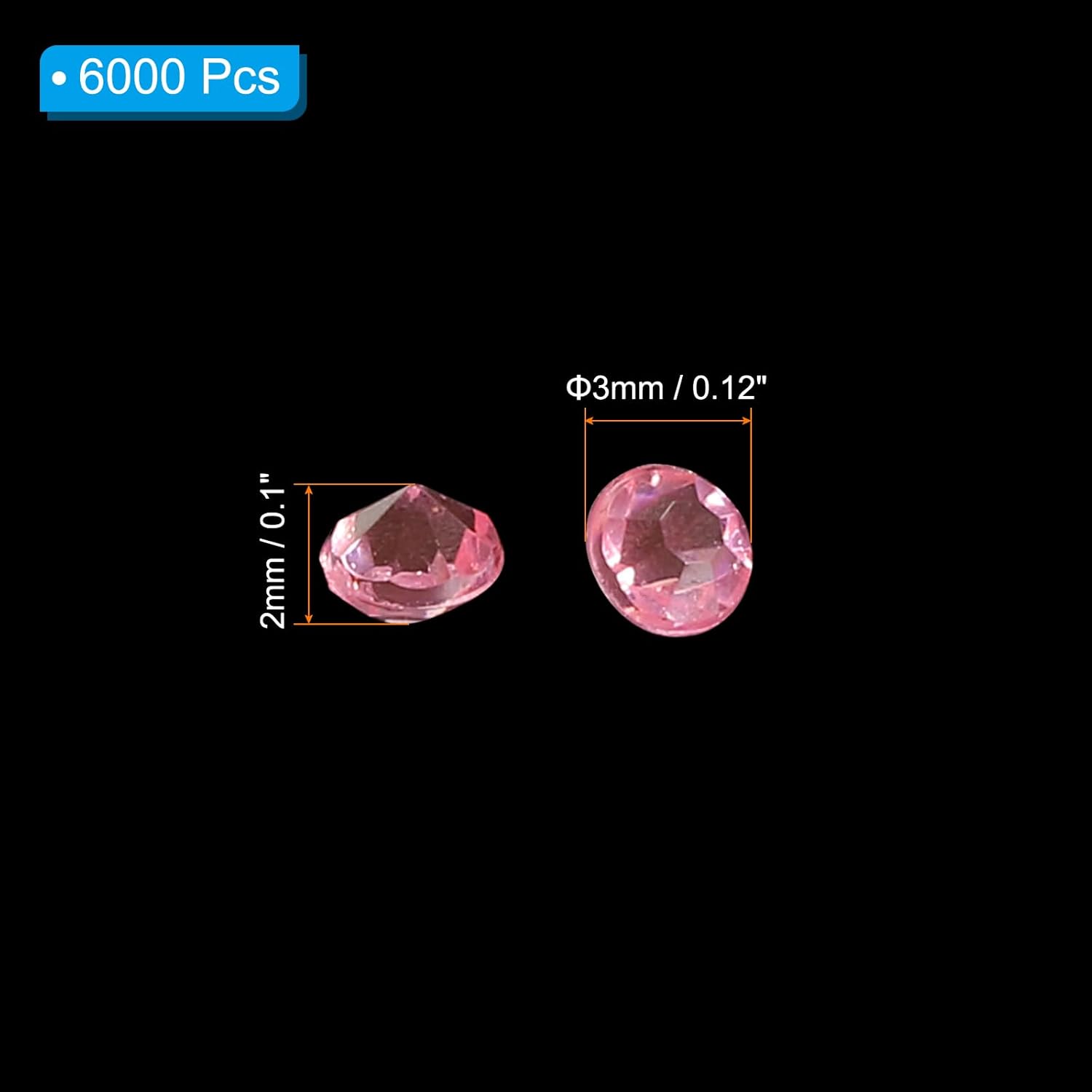Private Label PATIKIL 6000Pcs Acrylic Wedding Diamonds 3mm Table Scatter Confetti Crystals Vase Fillers Gems for Table Centerpiece Bridal Shower Party, Pink Wholesale Manufacturer