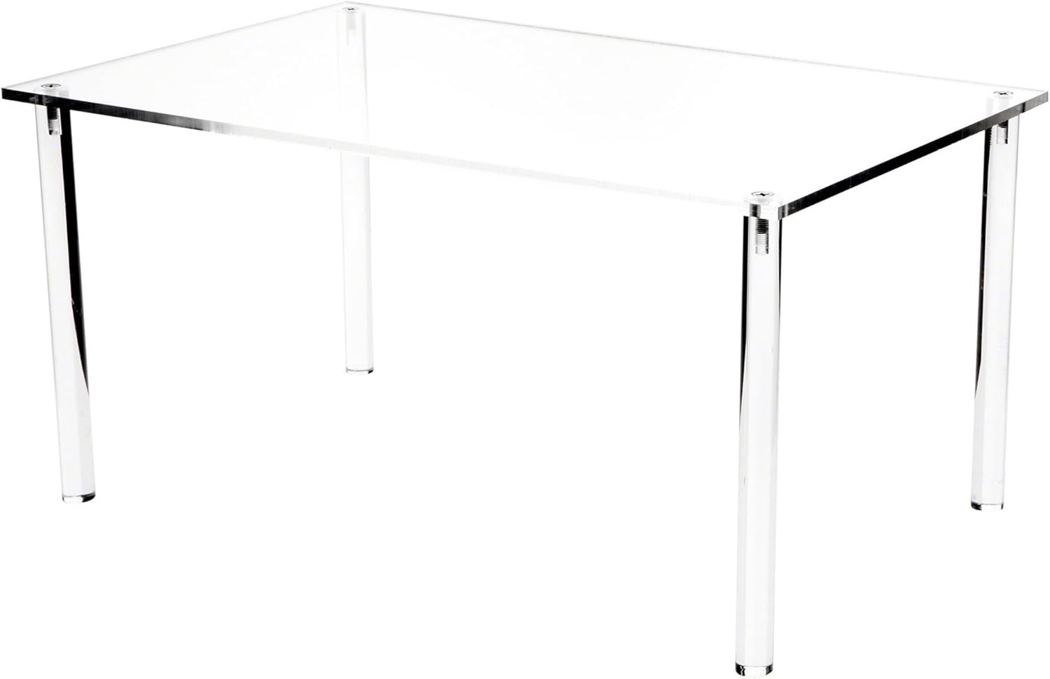 Plymor Clear Acrylic Rectangular 4-Leg Display Riser, 8" H x 16" W x 10" D (3 Pack)