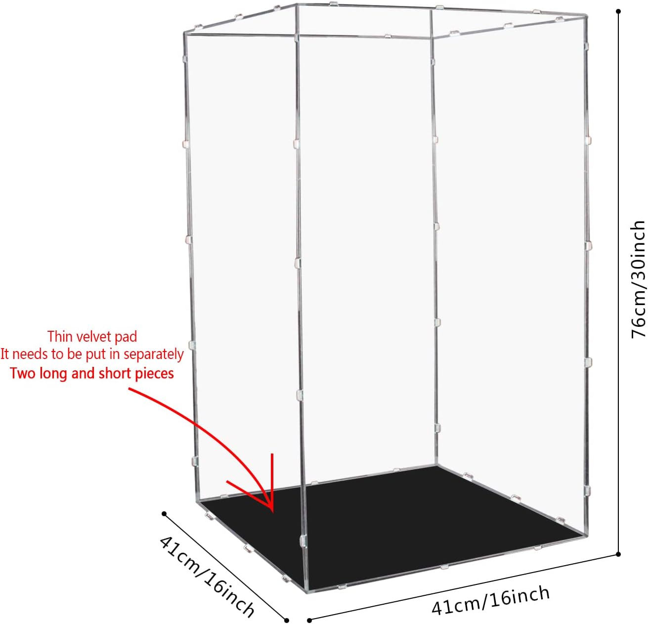 Wholesale OEM ODM Evron Display Case for Collectibles Assemble Clear Acrylic Box Alternative Glass Case for Display Action Figures Home Storage & Organizing Toys (16x16x30 inch;41x41x76cm) Factory & Supplier