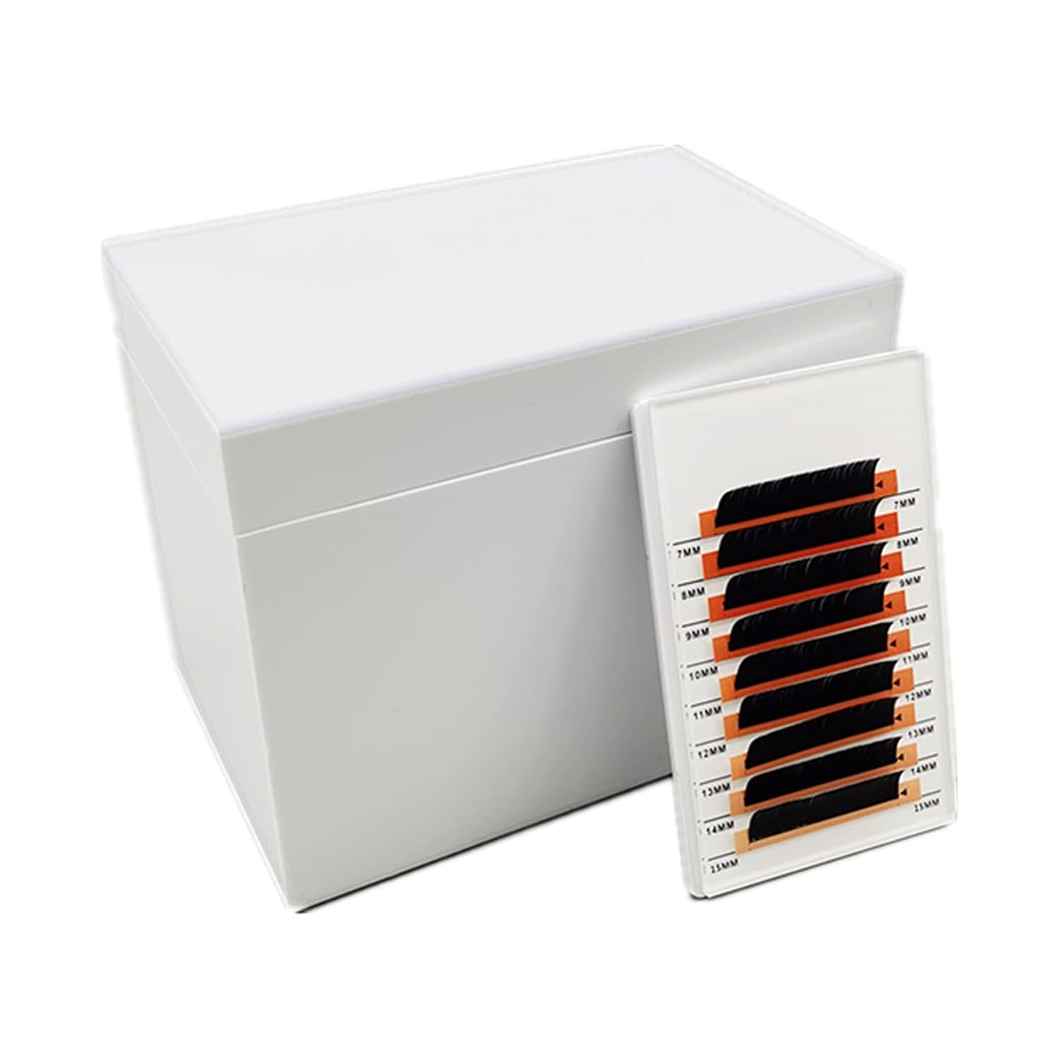Private Label Acrylic Eyelash Storage Box, 10 Layers False Eyelashes Glue Pallet Holder Display Grafting Eye lashes Extension Close-Packed Display with 10 Pallets Makeup Organizer Custom Logo Service