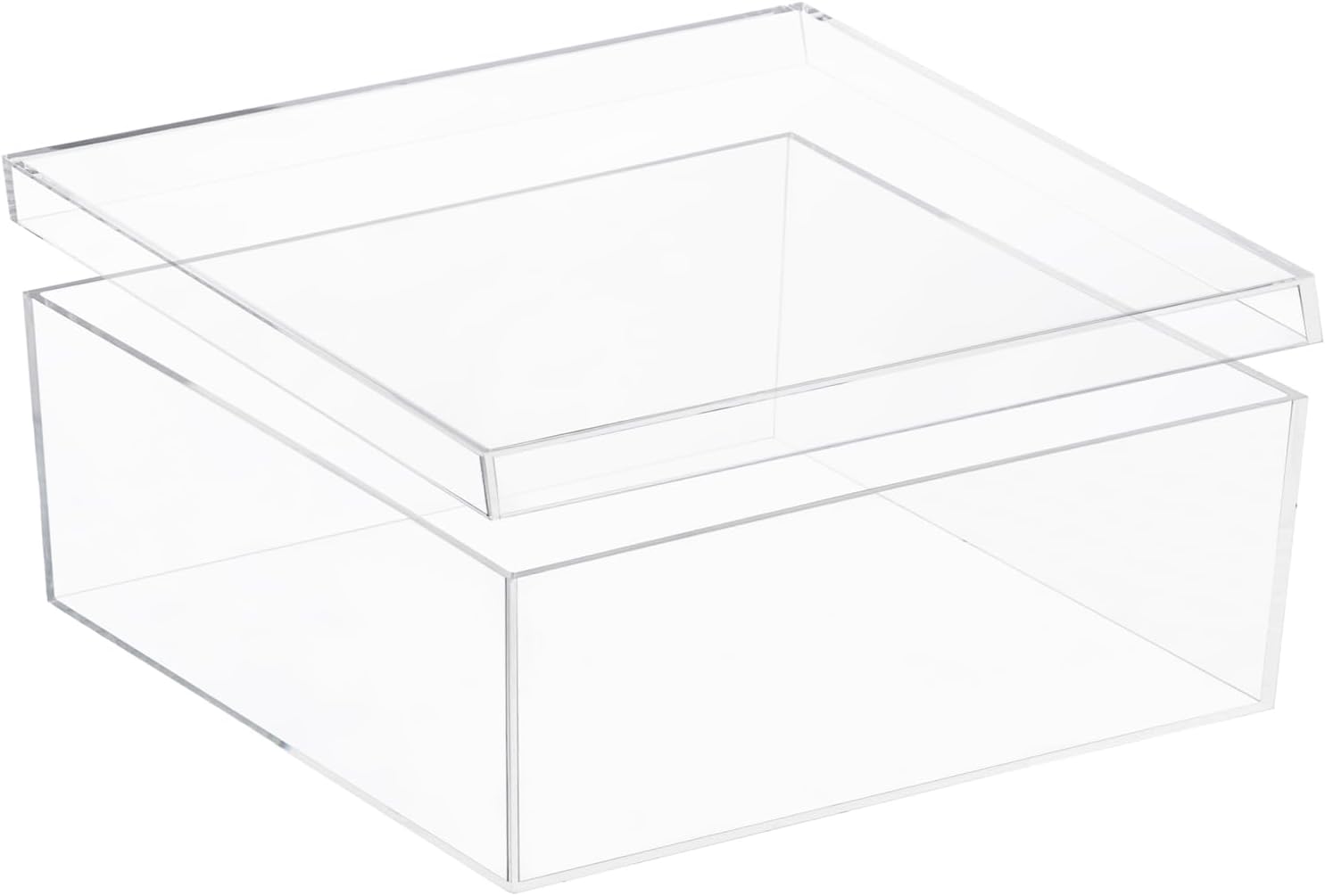 ODM Clear Acrylic Box with Lid, Clear Acrylic Plastic Square Cube containers Storage Box 5.9x5.9x2.36 Inches/150X150X60mm for Candy Pill and Tiny Jewelry Custom Mold Development