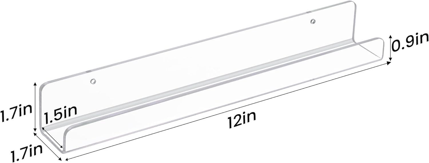 ODM upsimples 12 Pack Vinyl Record Wall Mount Shelves, 12" Vinyl Holder for Album Record Storage & Display, Clear Acrylic Floating Shelves for Wall Decor, Kids Bookshelf, Magazine Rack, Picture Ledge Custom Logo Service
