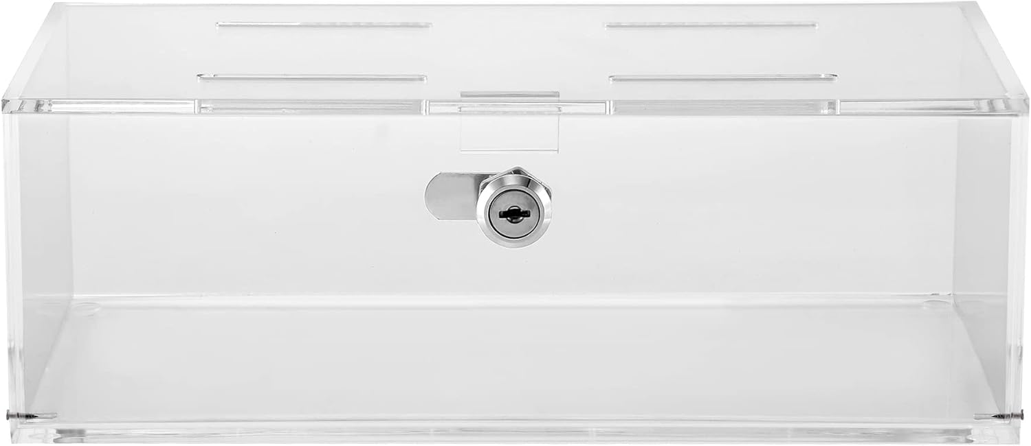Private Label CiaoHER Clear Acrylic Refrigerator Medicines Insulin Narcotics Storage Lock Box with Two Keys and Mounting Hardware，12''x6''x4.25'' Custom Mold Development
