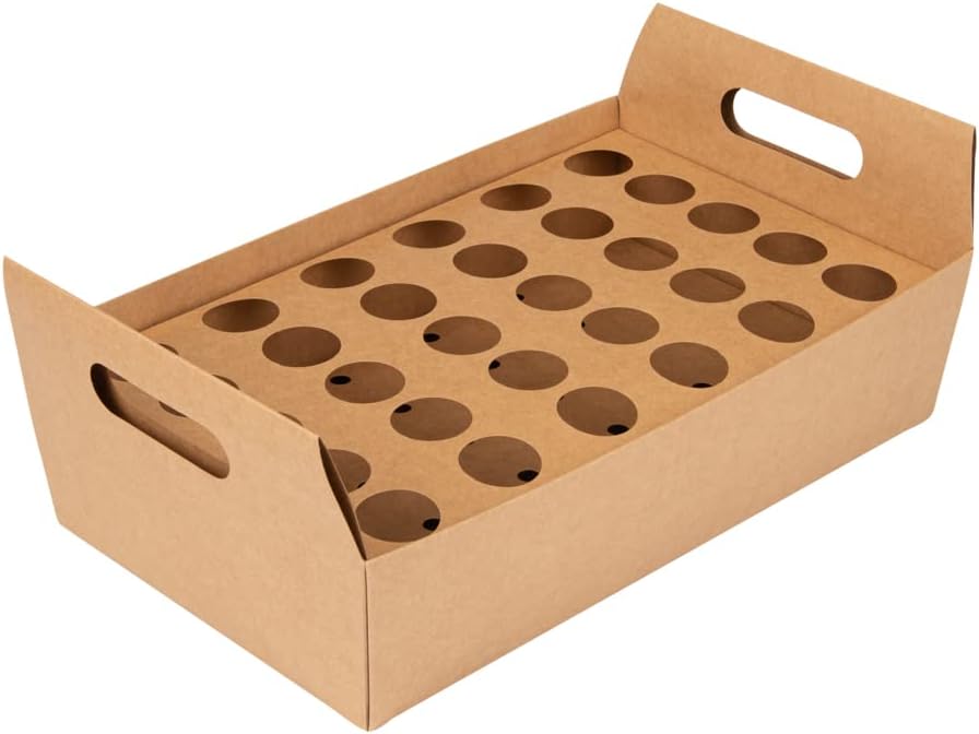 Private Label Restaurantware Cone Tek 14.2 x 8.3 x 5.9 Inch Paper Cone Holders 10 Sturdy Cone Holders - With Handles 30 Slots Kraft Paper Confetti Cone Stand Box Tray For Weddings or Parties Wholesale Manufacturer