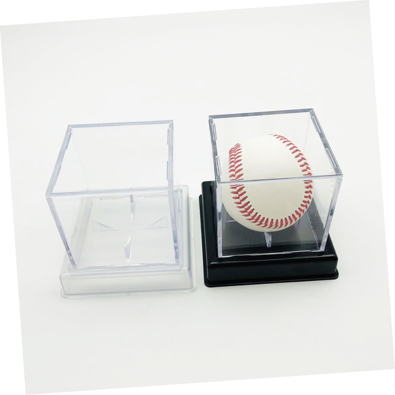 ODM 2Pcs Baseball Display Case Acrylic Durable Baseball Storage Box for Home and Shop UV Protected Baseball Holder for Memorabilia and Collectibles Custom Logo Service