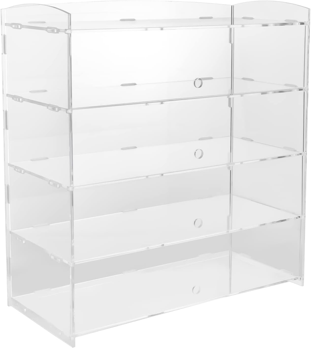 4 Tier Clear Acrylic Display Case,Modern Bakery Pastry Display Case Retail Display Counter Cases Acrylic Display Shelf Cookie Display Cabinet Plastic Case 18.7x8.46x19.7inch