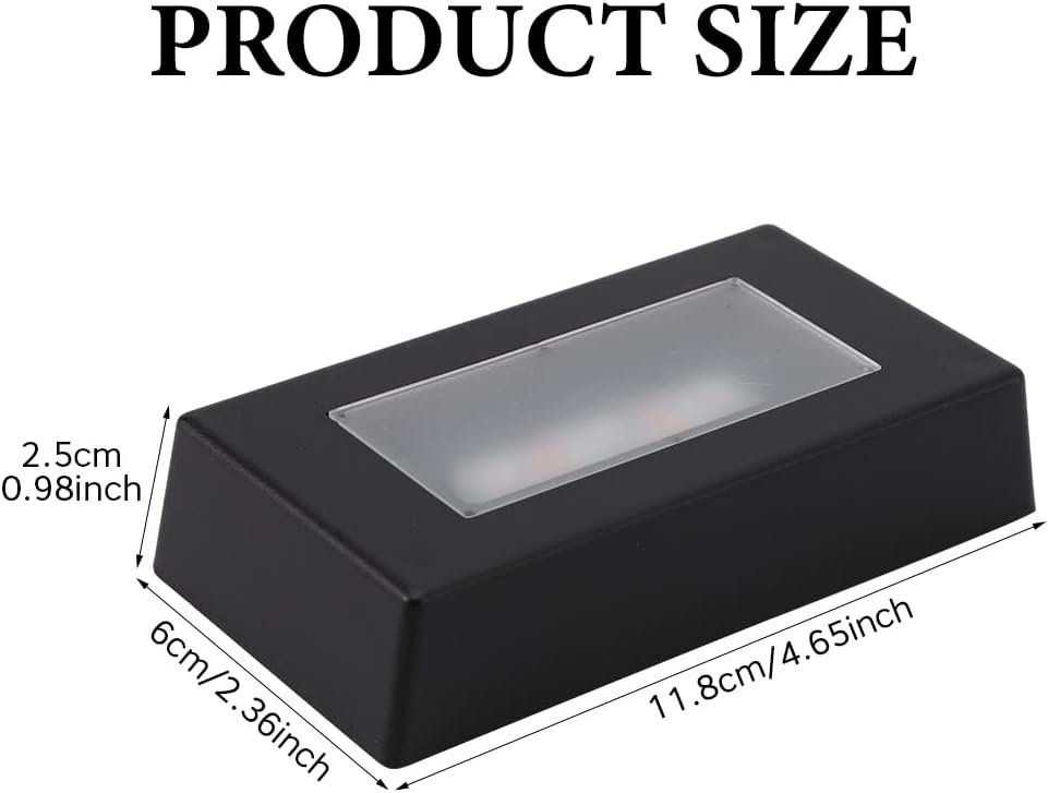 Private Label 2 Pack LED Light Stand Base Rectangle Display Pedestal Lighted Box for Acrylic 3D Crystal Glass Artwork,Holiday Party Decoration(black) Ecommerce Ready Product