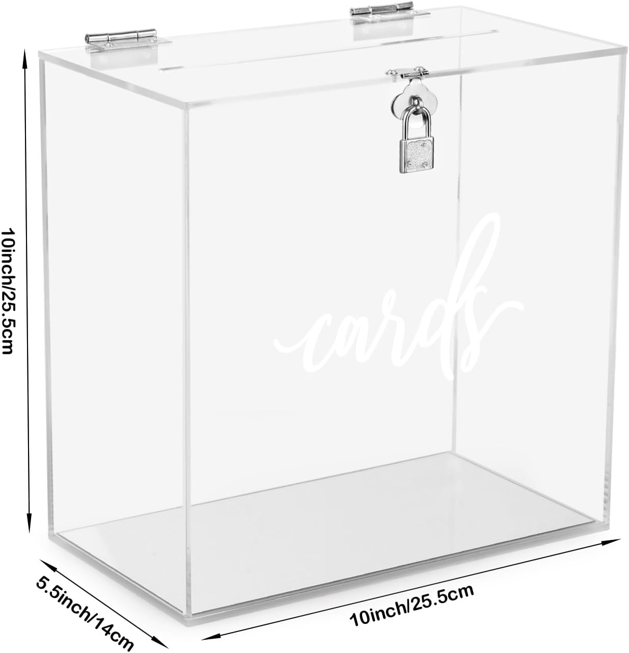 Private Label Hooqict Clear Acrylic Card Box with Lock and Slot, Thick DIY Wedding Card Box for Wedding Reception, Large Acrylic Gift Box Wedding Money Box for Party Graduation Decorations Wholesale Manufacturer