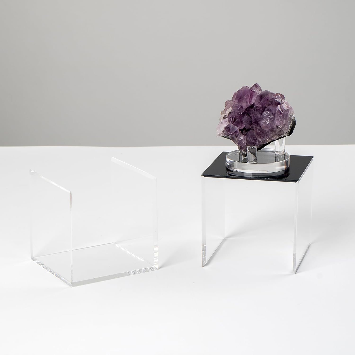 ODM Clear Acrylic Boxes for Collectibles Display, Removable Countertop Storage Box Cube Organizer Stand Riser, Dustproof Protection Showcase for Crystals Minerals Slab Fossil Coral, 3x3x3Inch Custom Logo Service