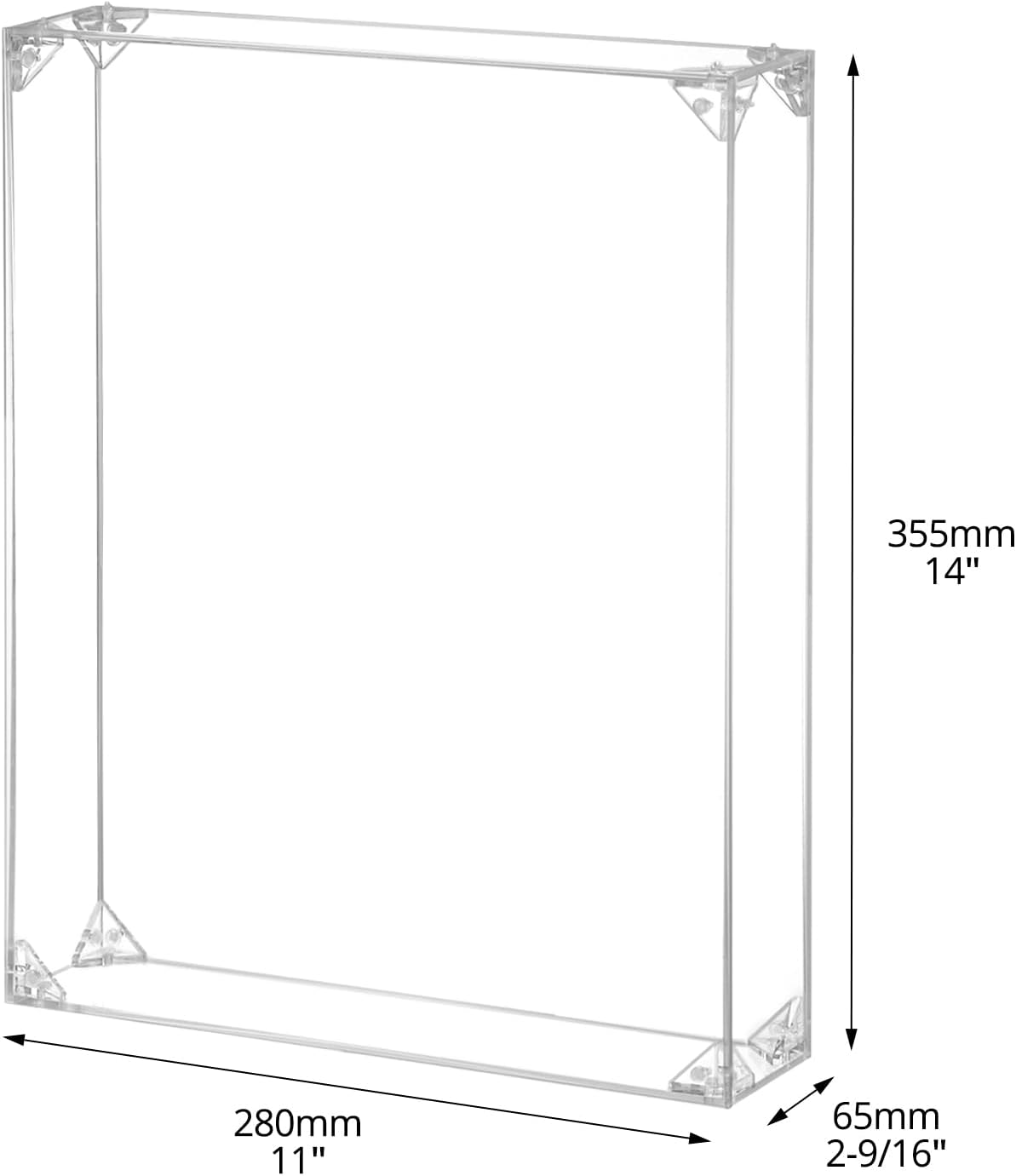 Wholesale OEM ODM QWORK Acrylic Shadow Box Display Case - 11x14 inches Clear Assemble Display Frame for Tabletop or Wall Mount - Perfect for DIY Crafts, Memorabilia, and Keepsakes Factory & Supplier