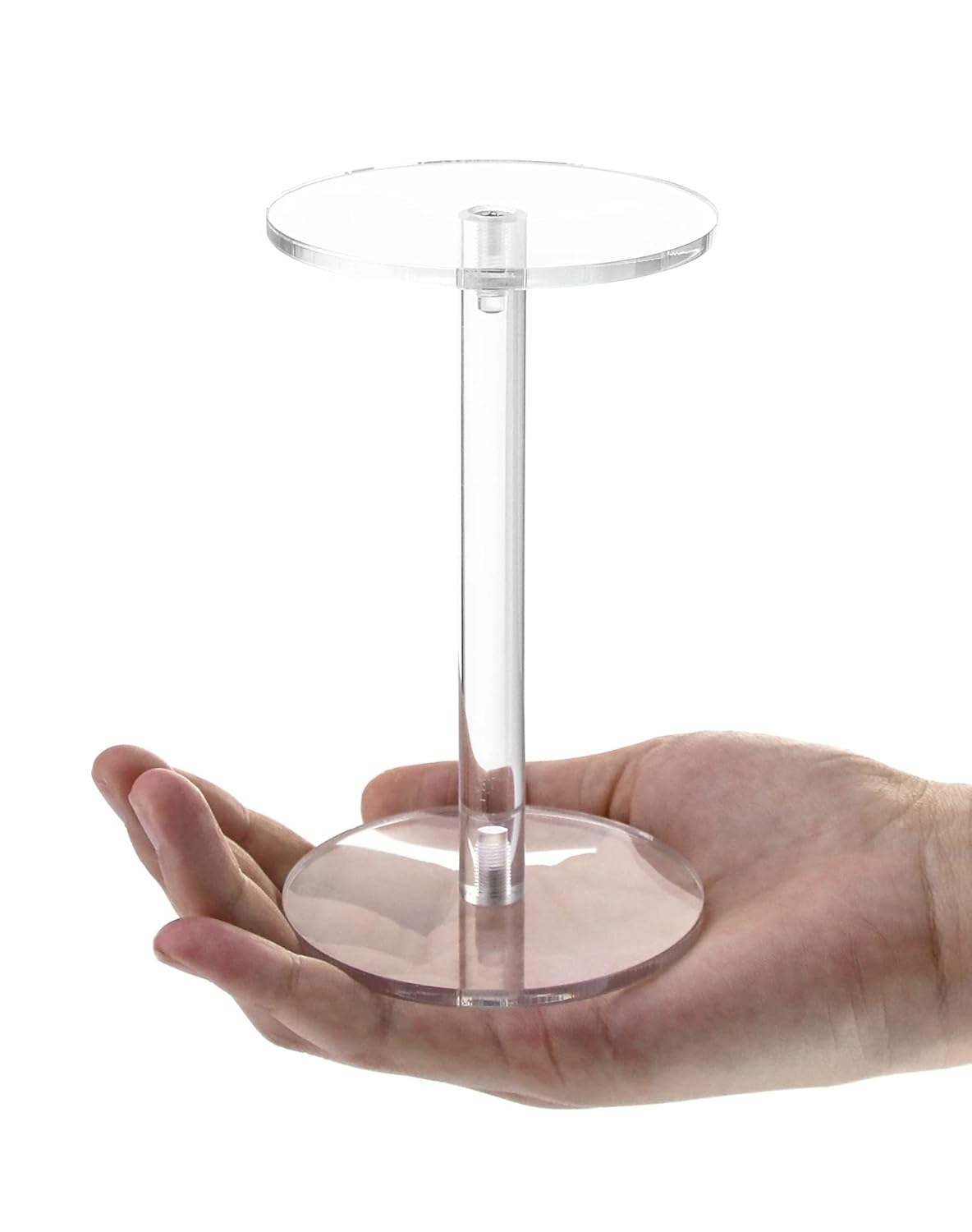 Private Label QWORK Round Acrylic Display Stand, Premium Clear Round Riser Stands, Set of 3 OEM Wholesale Manufacturer