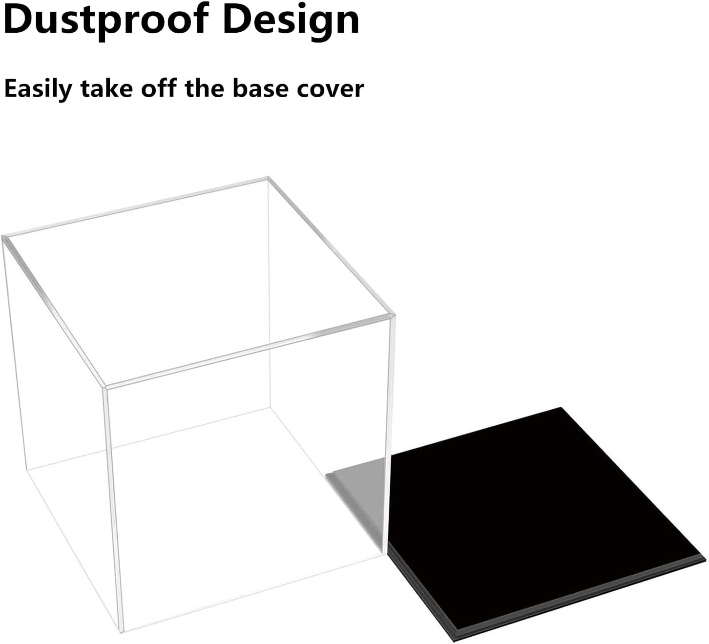 Wholesale OEM ODM Cliselda Fully Assembled Acrylic Display Case with Black Base - 6x6x6 in Clear Square Acrylic Box Cube Small Storage Containers, Dustproof Plastic Display Box for Collectibles & Action Figures Factory & Supplier