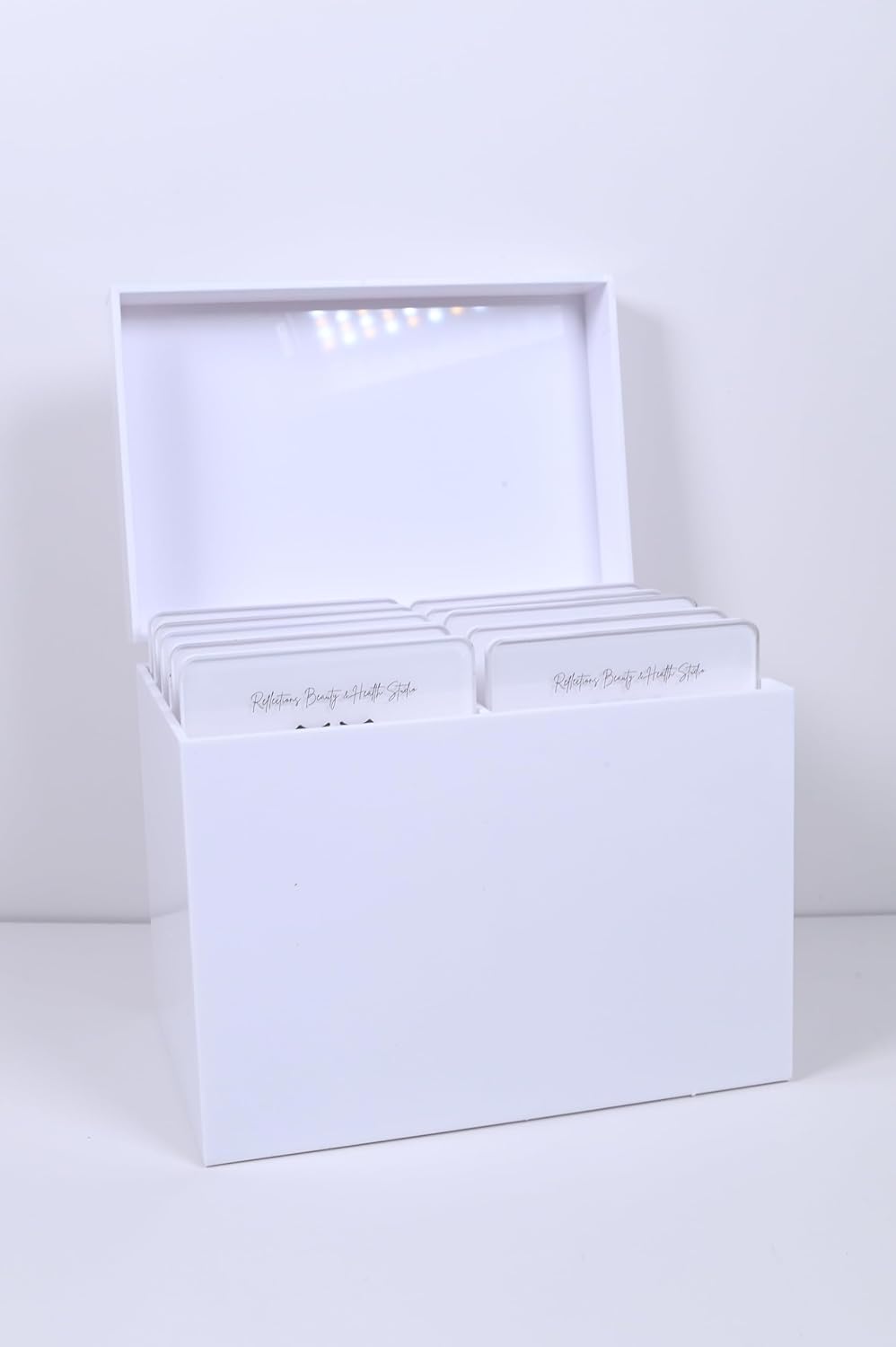Private Label Acrylic Eyelash Storage Box,Eyelash Holder Extension Tool,Makeup Organizer False Eyelashes Glue Pallet Holder, Grafting Eye lashes Close-Packed Display with Pallets Custom Logo Service