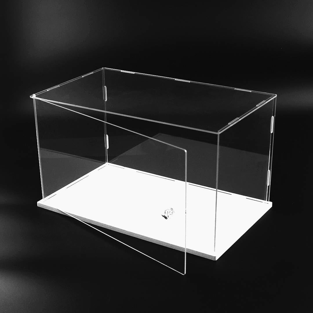 Wholesale OEM ODM Clear Acrylic Display Case,Display Box Stand with White Base,with Door, Dustproof Protection Showcase for Collectibles Memorabilia Figurines ,12 Size Options(6x6x6 inch; 15x15x15cm) Factory & Supplier