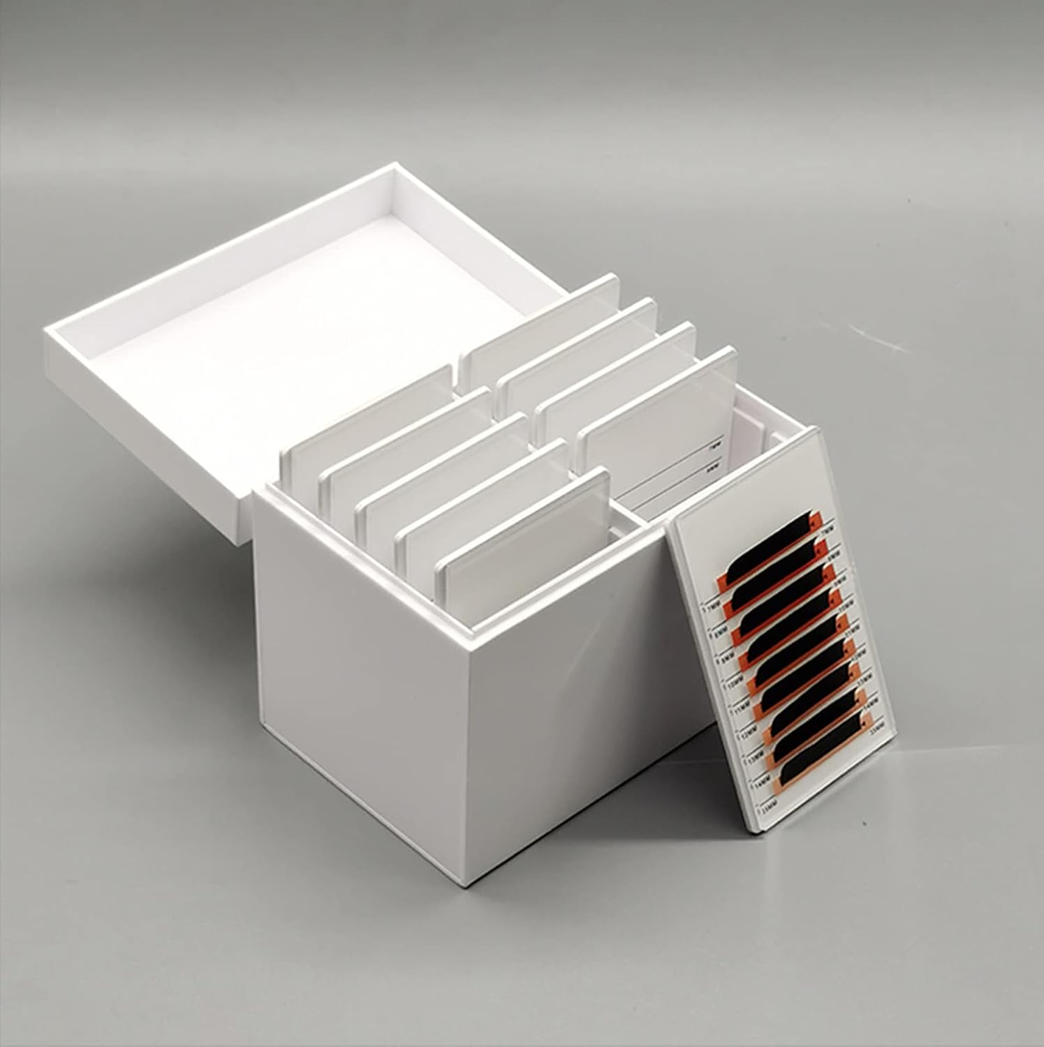 Private Label Acrylic Eyelash Storage Box, 10 Layers False Eyelashes Glue Pallet Holder Display Grafting Eye lashes Extension Close-Packed Display with 10 Pallets Makeup Organizer Custom Logo Service