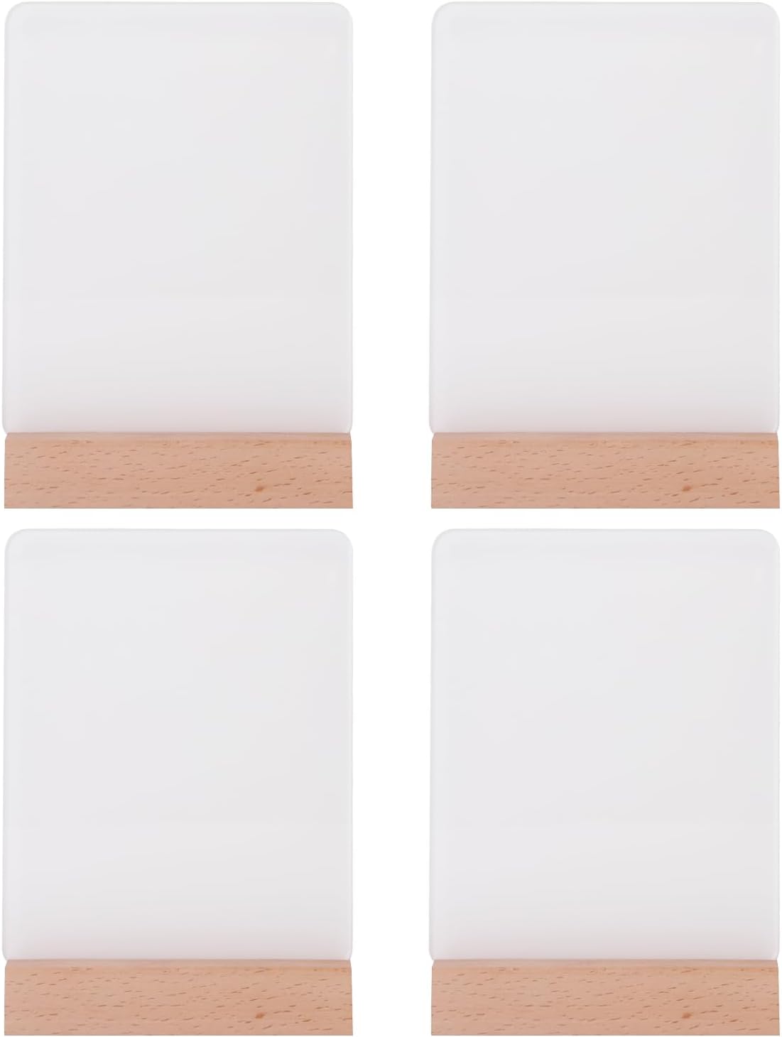 Private Label PYD Life 4 Pack Sublimation LED Acrylic Photo Frames Night Lights Blanks 6" x 8" with Warm Color Light,with Wood Stand for Heat Press Machine Printing Ecommerce Ready Product
