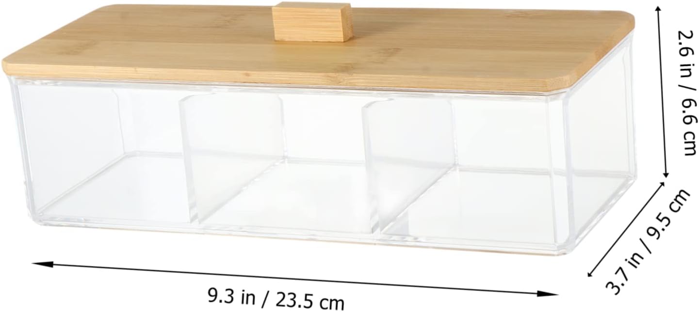 Private Label 1pc Acrylic Makeup Storage Box with Lid Transparent Cotton Pads Holder for Desktop Organization Stylish Vanity Makeup Rack with Smooth Edges for Bathroom and Custom Logo Service