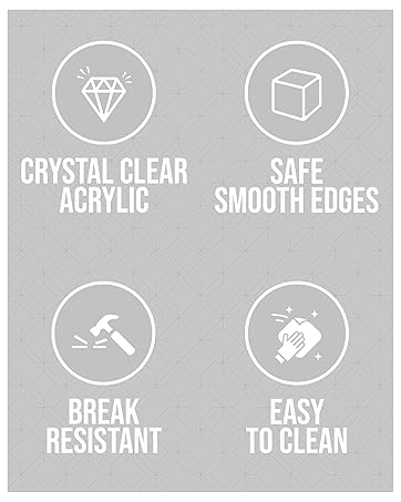 crystal clear acrylics safe smooth edges break resistant easy clean jewelry ornaments display