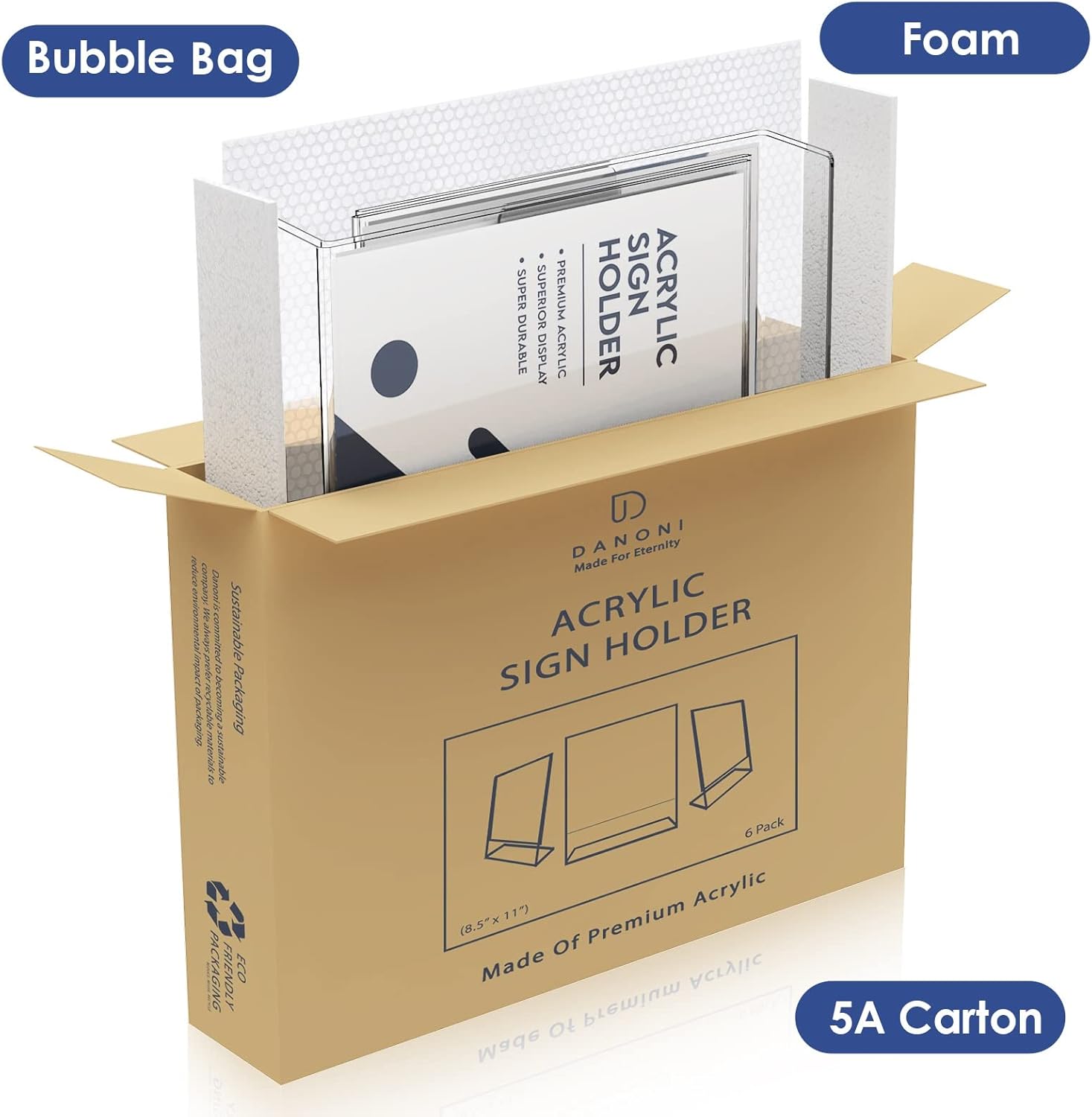 Wholesale Extra Durable Clear Acrylic Sign Holder - 6Pack 8.5x11'' Flyer Document Brochure Paper Display Holder with Vertical Slant Back for Office Desktop - Plastic Menu Stands for Restaurant Tabletop China Factory Bulk Supply