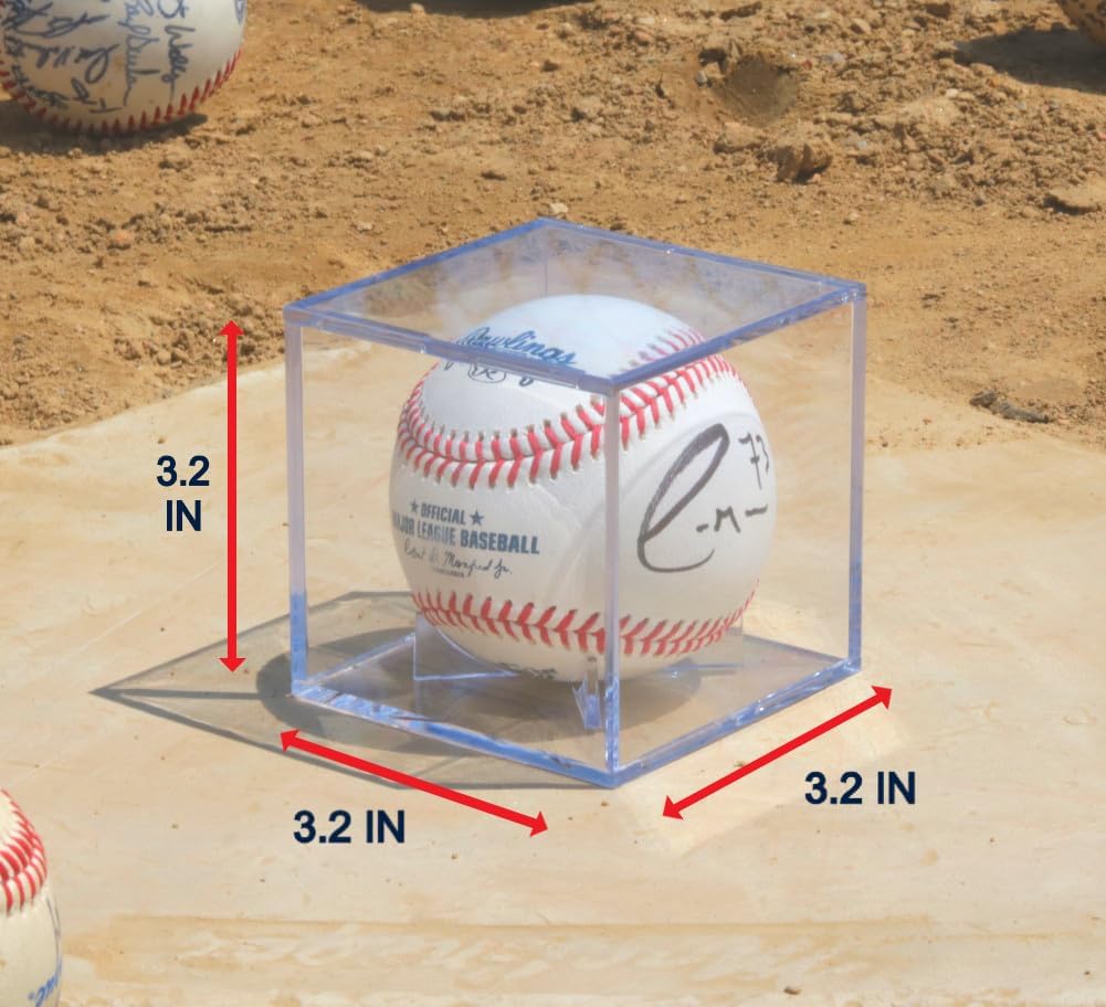 ODM (2 Count) Display Zone Baseball Cube - Crystal Clear UV Protected Acrylic Display Case Box - Autographed Game Ball Holder (Fits Official Size MLB Ball) - Signed Baseball Memorabilia Storage Custom Logo Service
