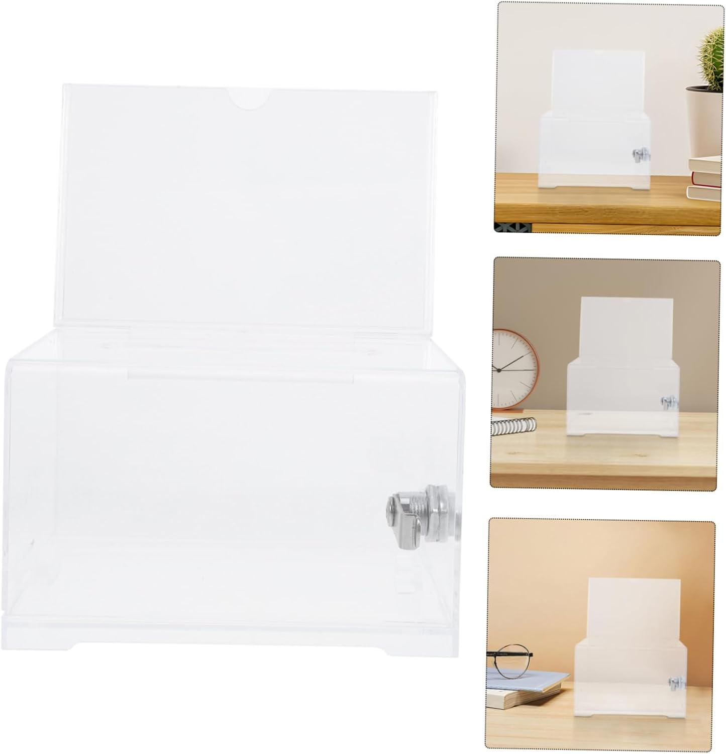 Private Label Card Storage Box for Exhibitions Acrylic Business Card Display Lockable Voting Box Custom Mold Development