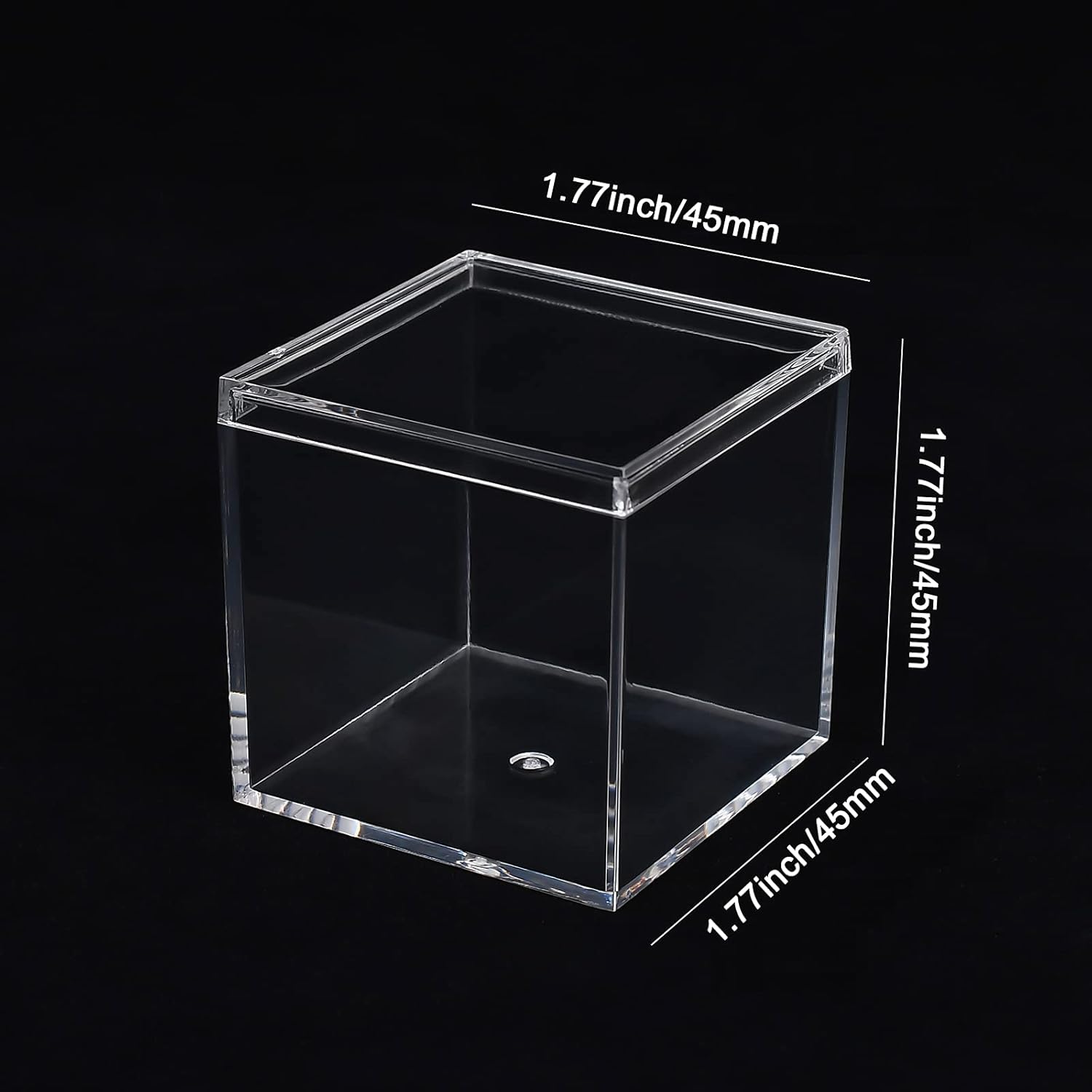 Private Label Acrylic Box with Lid, 4 Pack Clear Acrylic Box with Lid Plastic Square Cube Containers BoxesStorage Box 1.77x1.77x1.77Inch/45X45X45mm for Candy Pill and Tiny Jewelry Wholesale Manufacturer