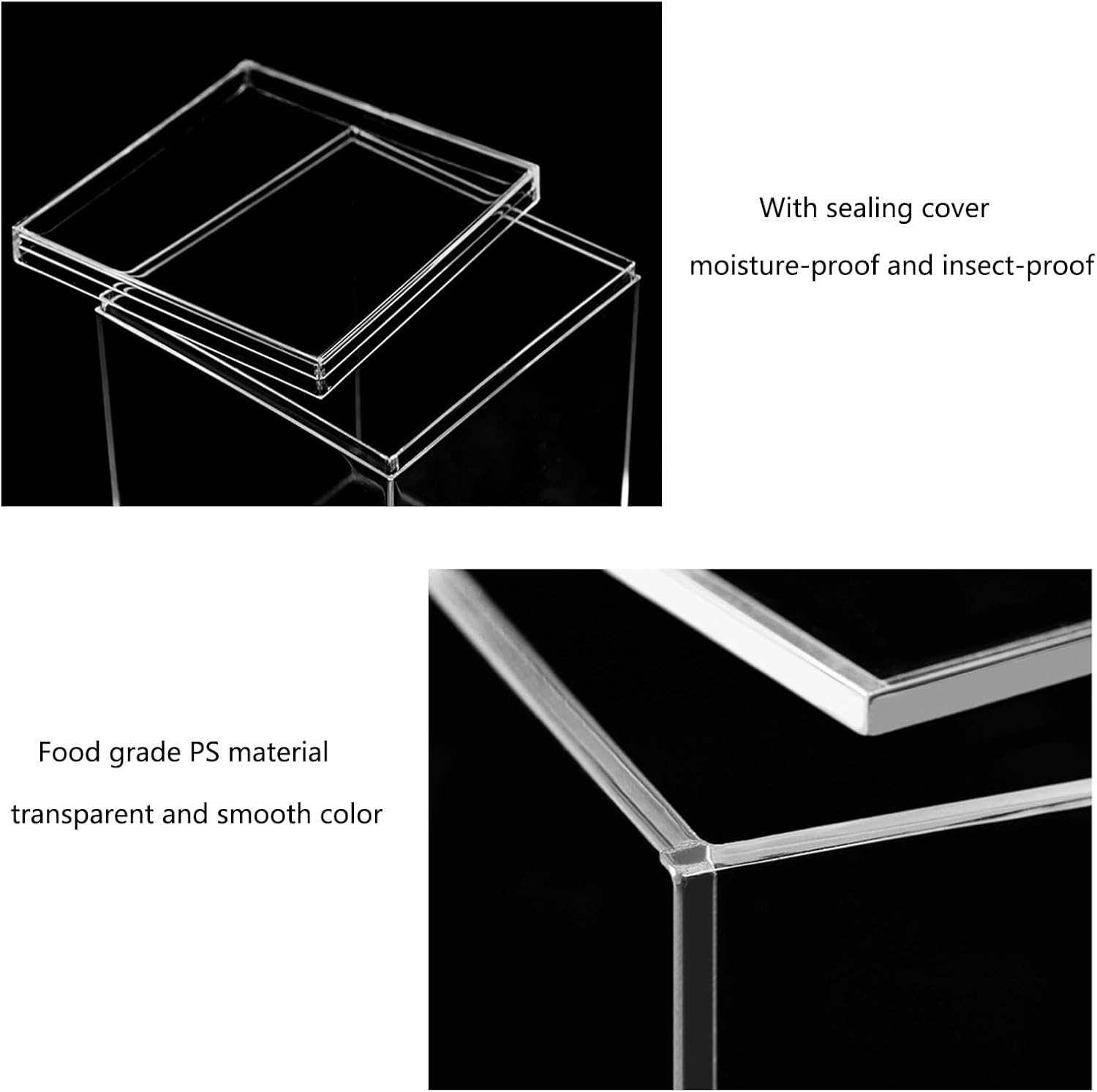 ODM 4 Pack Clear Acrylic Box with Lid, 3.9x3.9x3.9 Inch Acrylic Boxes for Display, Small Acrylics Box Clear Plastic Box, Plastic Square Cube for Candy Jewelry Storage Container Boxs Custom Logo Service