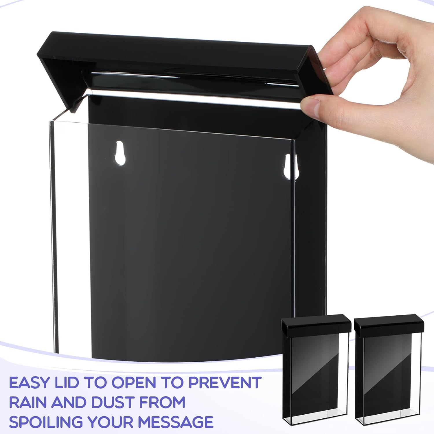 Wholesale Thyle 8.5 x 11 Inch Outdoor Brochure Holder with Lid Acrylic Wall Mount Literature Box Waterproof Clear Heavy Duty with Screws for Flyer Document Pamphlet Display(Black) China Factory Bulk Supply