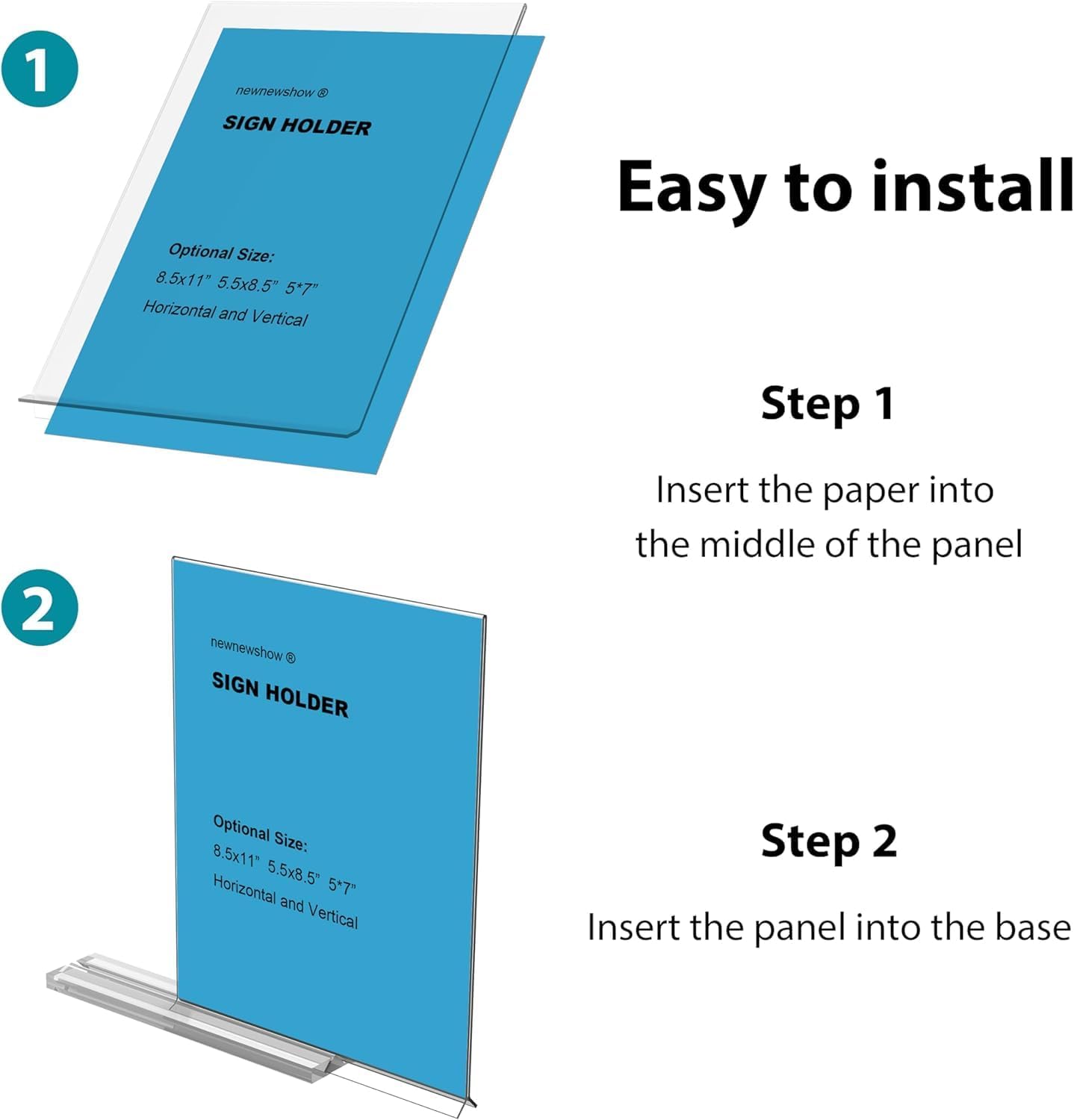 Wholesale newnewshow 3 Pack 4x6 inch Acrylic Sign Holder T Shape Double Sided Desktop Display Holder Flyer Holder Menu Holder China Factory Bulk Supply