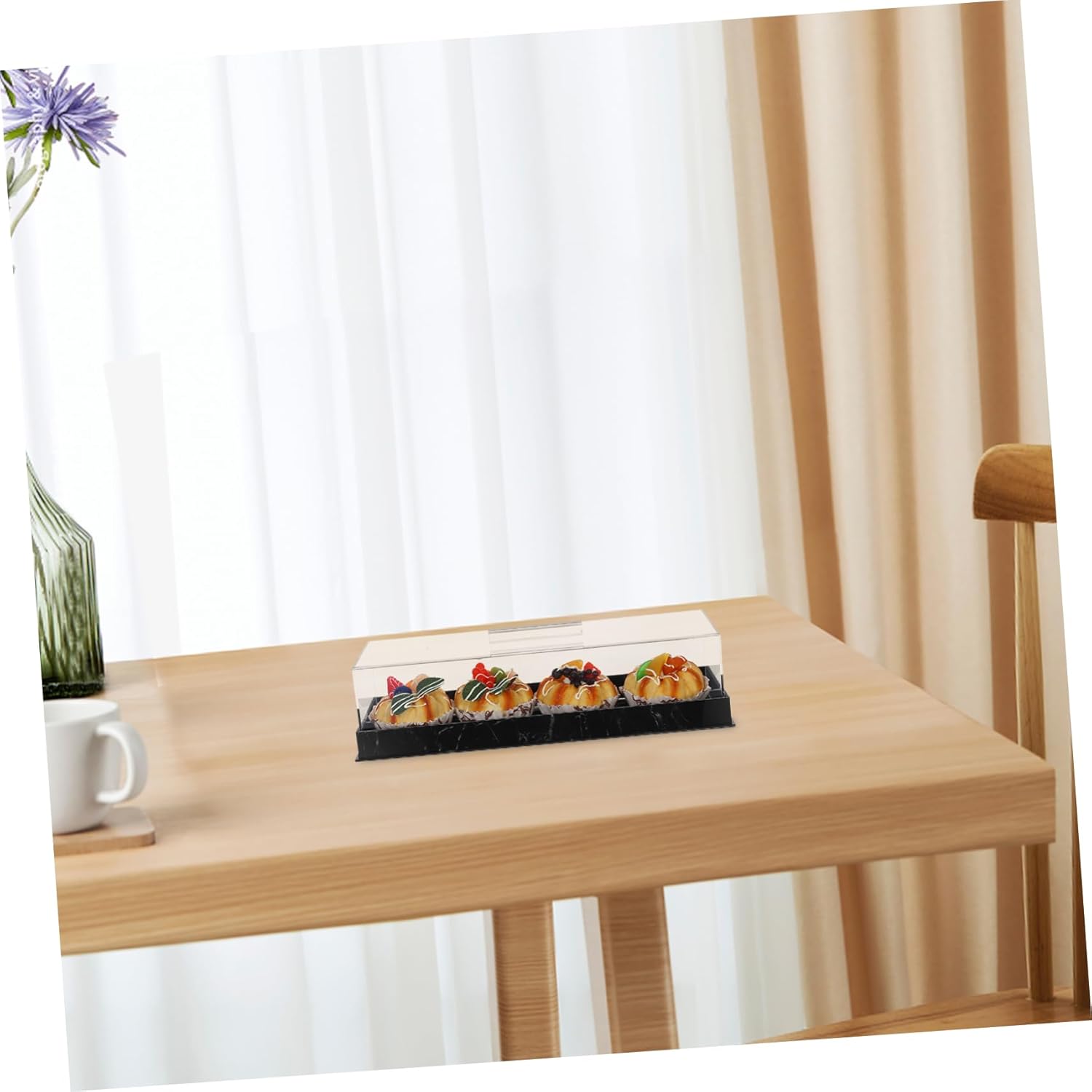 Wholesale OEM ODM Amosfun Marble Cake Platter with Lid Rectangular Dessert Holder for Home Bakery and Birthday Parties Acrylic Cover with Artistic Marble Pattern Elegant Cake Tray for Memorable Moments Factory & Supplier
