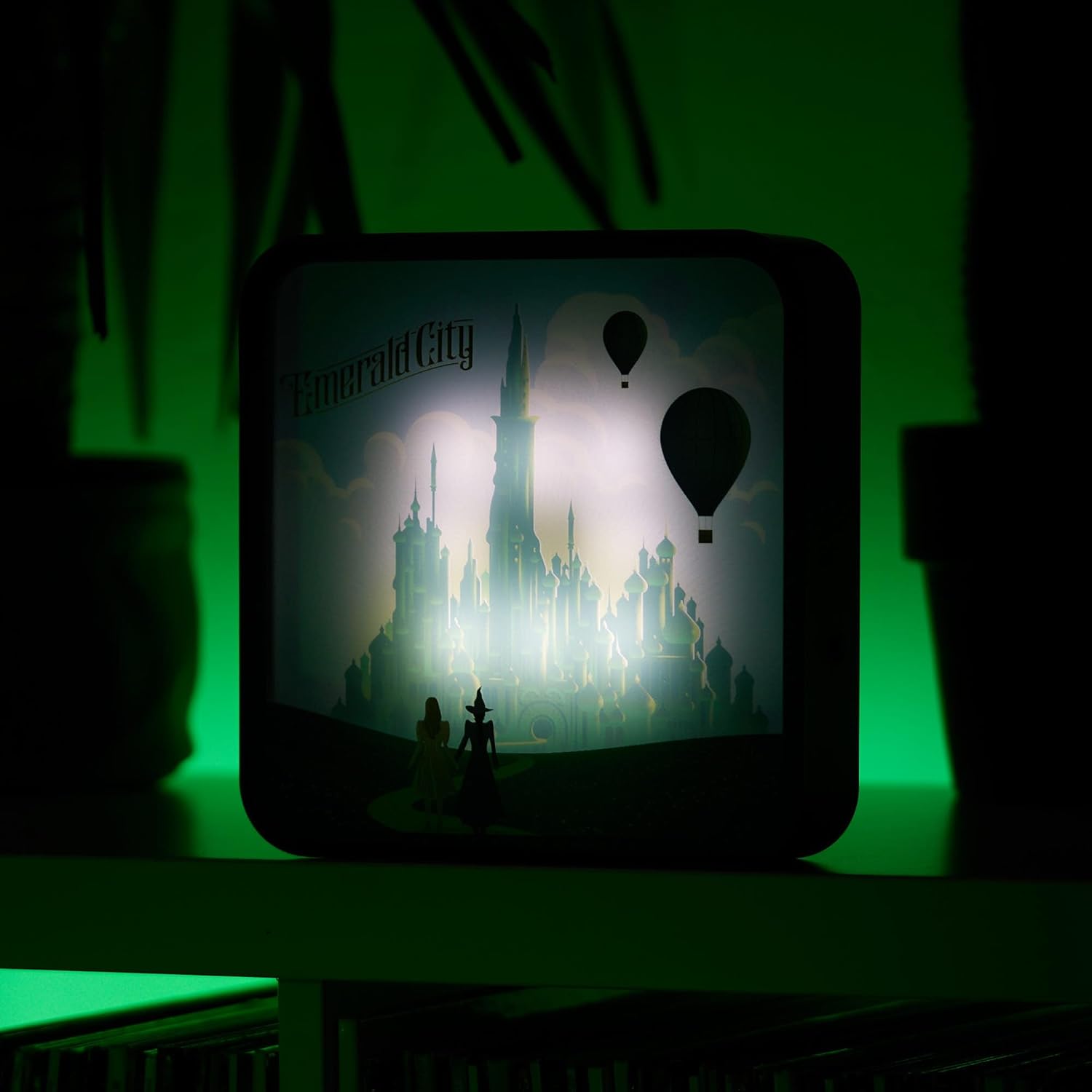 Private Label Official Wicked LED Light Box Acrylic Lamp – Elphaba & Glinda Design – USB Powered or Battery Operated – Desk, Shelf, or Wall Mountable Ecommerce Ready Product