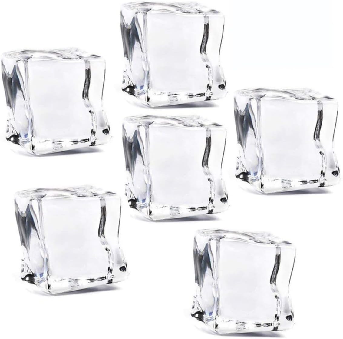 PRETYZOOM 50Pcs Clear Fake Ice Cubes for Photography Props Kitchen Decoration Realistic Acrylic Ice Cubes for Parties Events and Display Ornaments