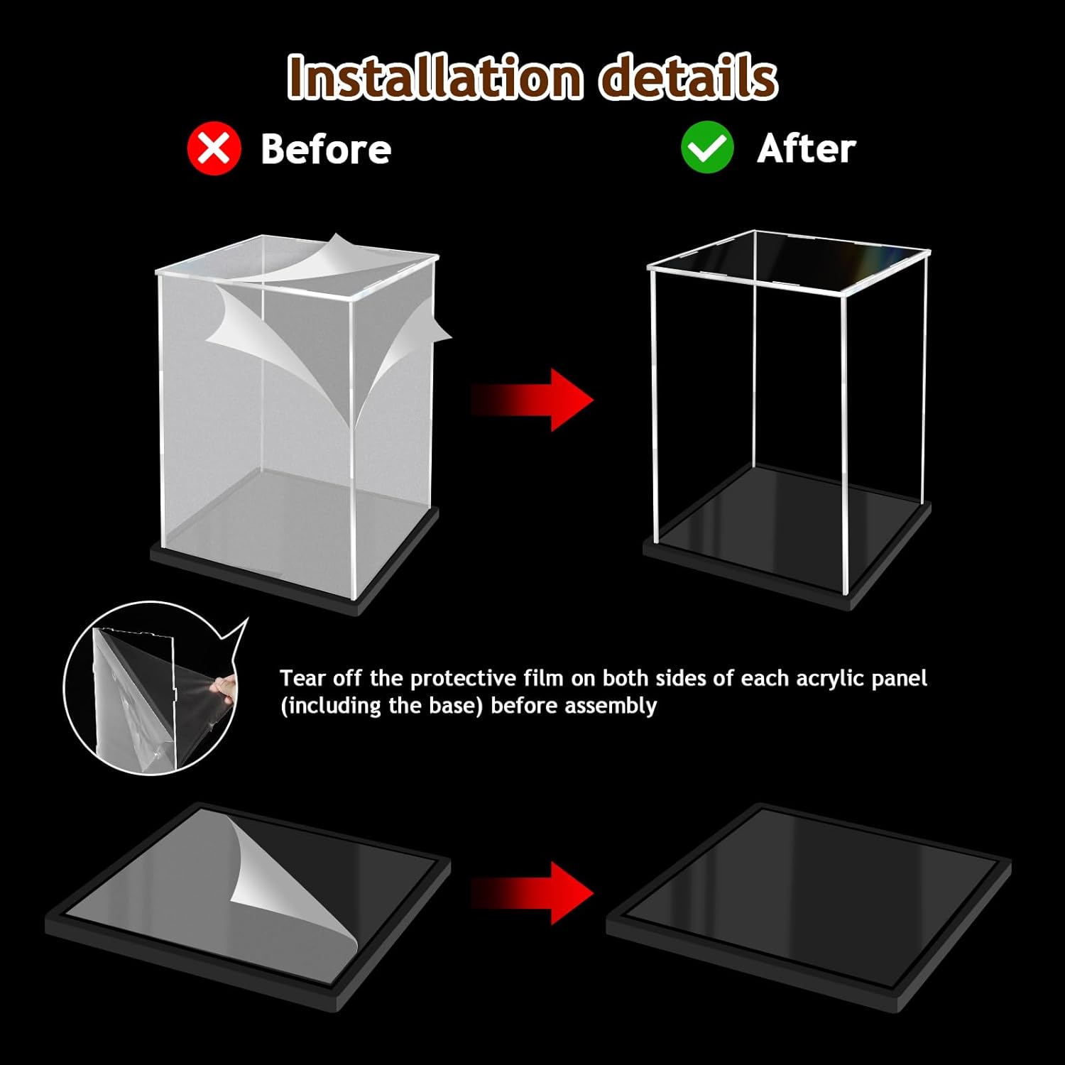 Wholesale OEM ODM Thickened Clear Acrylic Display Case for Lego Assemble Collectibles Acrylic Box Alternative Protective Display Case for Action Figures Home Hobby Toys (14x10x6 inch; 35x25x15 cm) Factory & Supplier