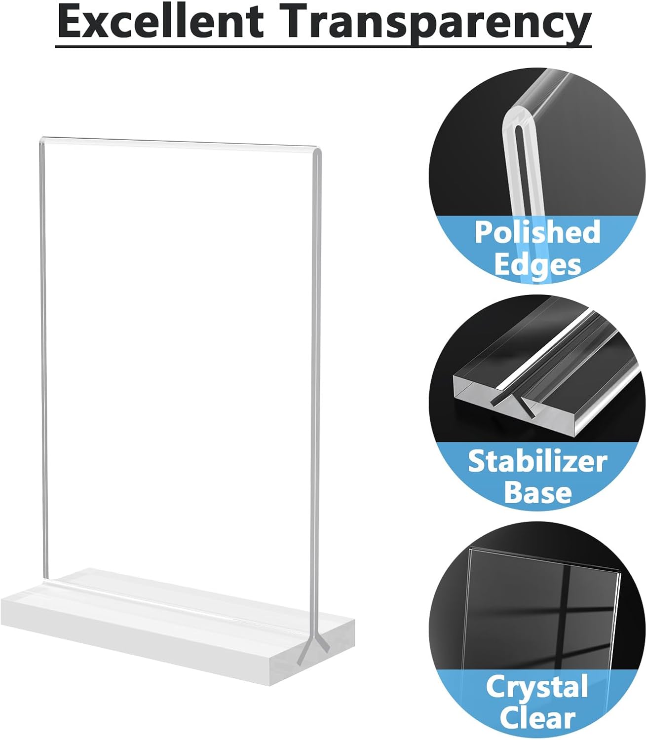 Private Label MaxGear 5x7 Acrylic Sign Holder 6 Pack, Clear Table Display Stand， Double Sided Flyer Menu Holder Photo Frame, Plastic Paper Holder Acrylic Picture Frames for Stores, Restaurants, Hotels, Office OEM Wholesale Manufacturer