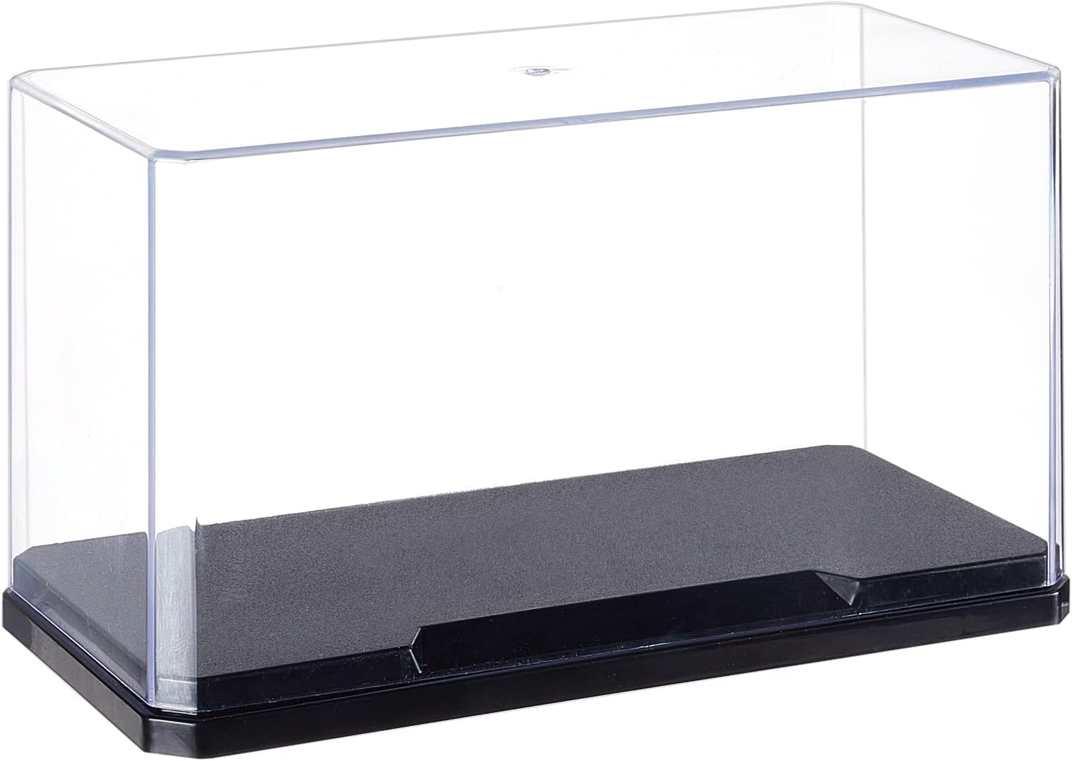 OLYCRAFT Clear Plastic Display Case 7x3.5x4 Inch Display Stand Box Self-Assembl Display Case with Black Base Dust Proof Protection Showcase for Collection Bricks Blocks Models