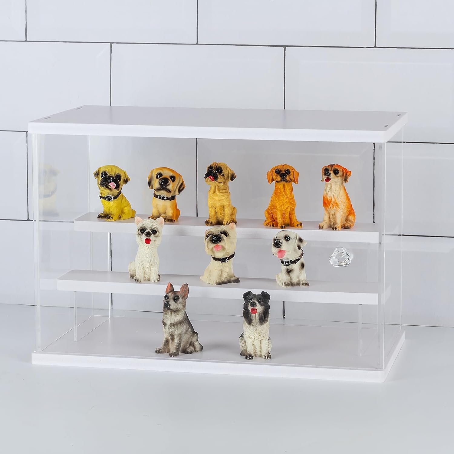 Wholesale OEM ODM Acrylic Display Case Clear Display Storage Box Countertop Cube for Collectibles, Action Figures, Miniature Figurines Dustproof Protection Storage & Organizing (White, 12.4x7x8.6in) Factory & Supplier