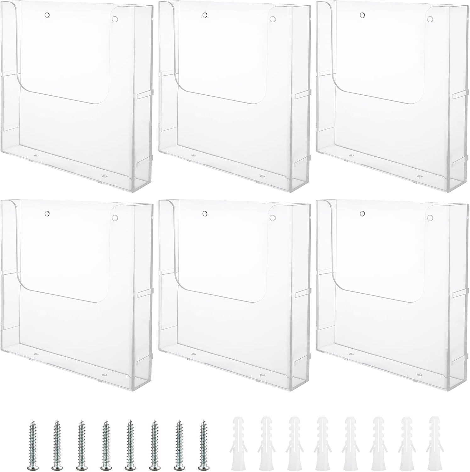 4 Pack Brochure Holder Wall Mount 8 x 11.5 Inch Acrylic Brochure Holder Flyer Holder Clear Flyer Holder Magazine Holder for Wall in Office, School, Exhibition