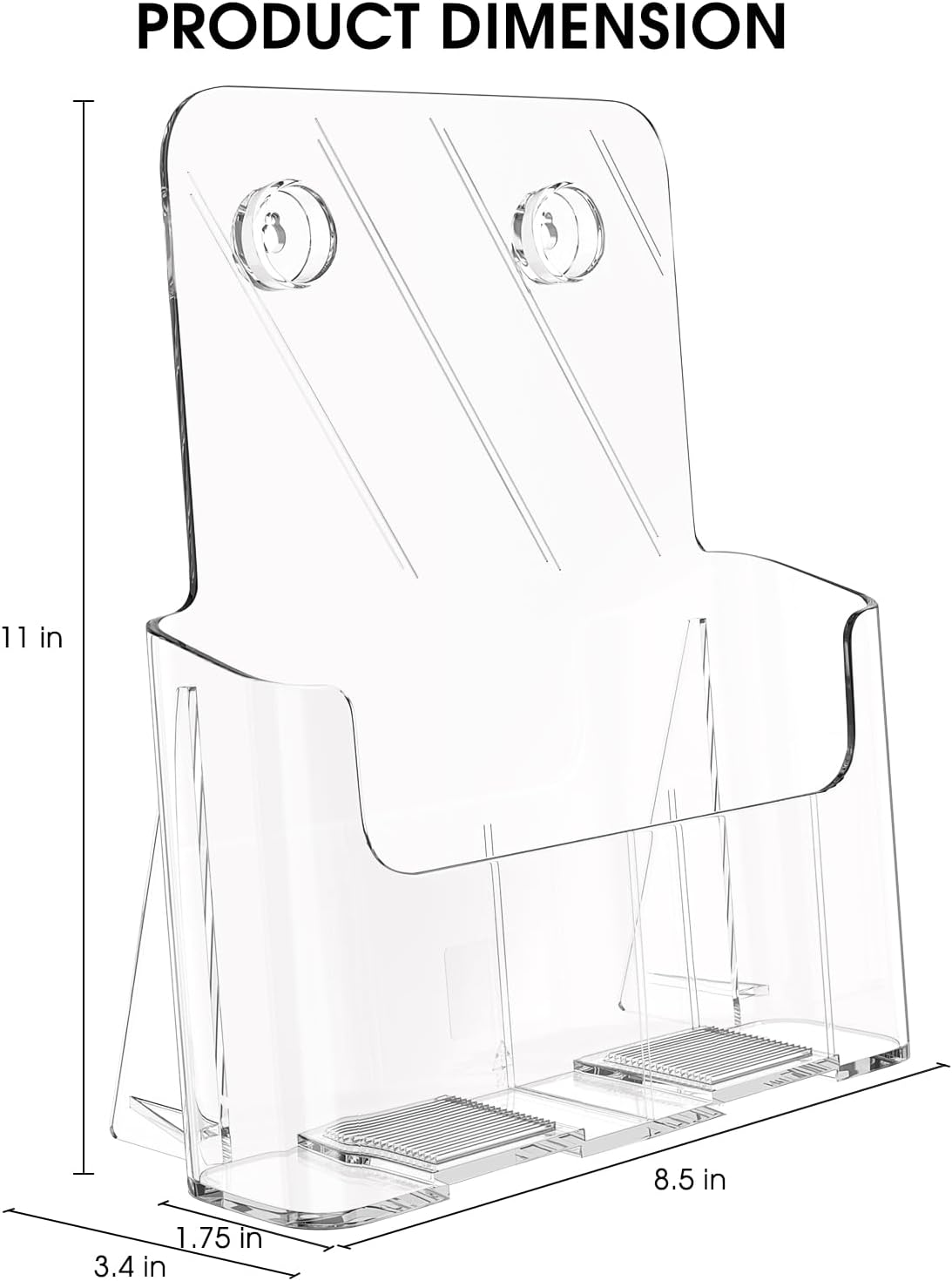 Wholesale KTRIO Acrylic Brochure Holder 8.5 x 11 inch, Plastic Clear Literature Holders Rack Card Display Trifold Brochures Stand, Stands for Flyer, Pamphlet, Magazine, Booklet, Desk & Wall Mount, 2 Pack China Factory Bulk Supply