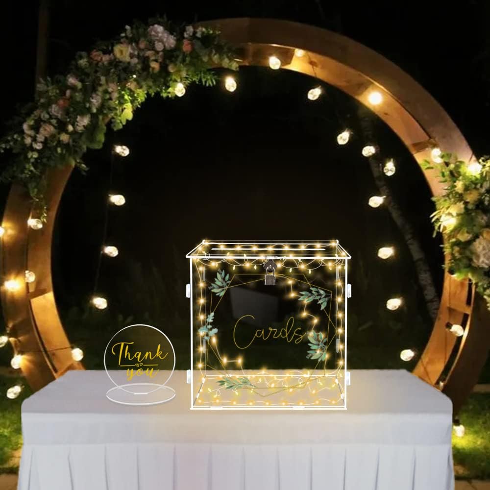 ODM OurWarm Acrylic Wedding Card Box with Lock, Gift Card Box for Reception, Wedding Money Card Box for Party Graduation Birthday Baby Shower Decorations Custom Mold Development