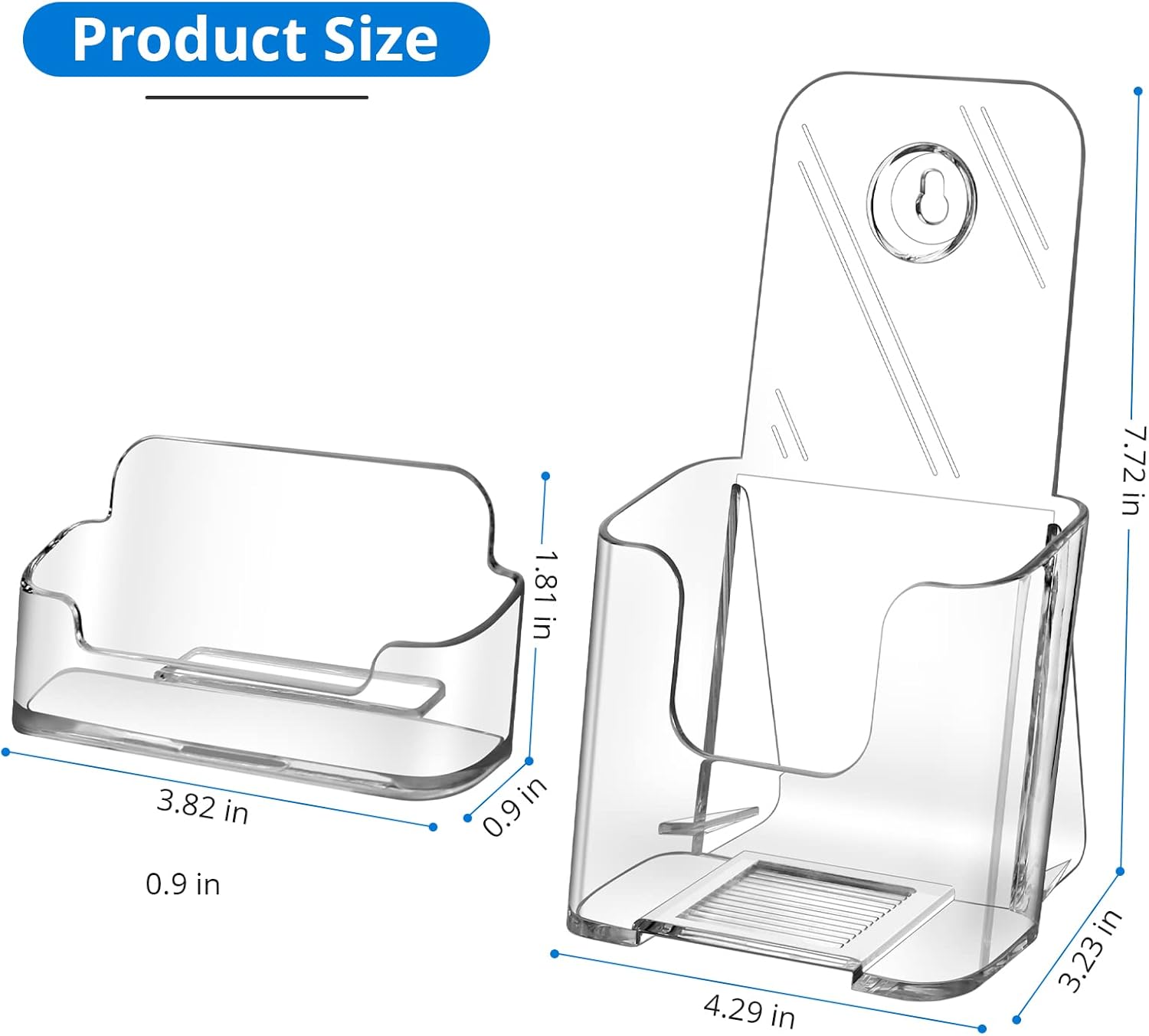Wholesale zavekia Acrylic Brochure Holder.4 inches Wide Brochure Holder Wall Mount Clear Countertop Organizer Literature Holders (2) China Factory Bulk Supply