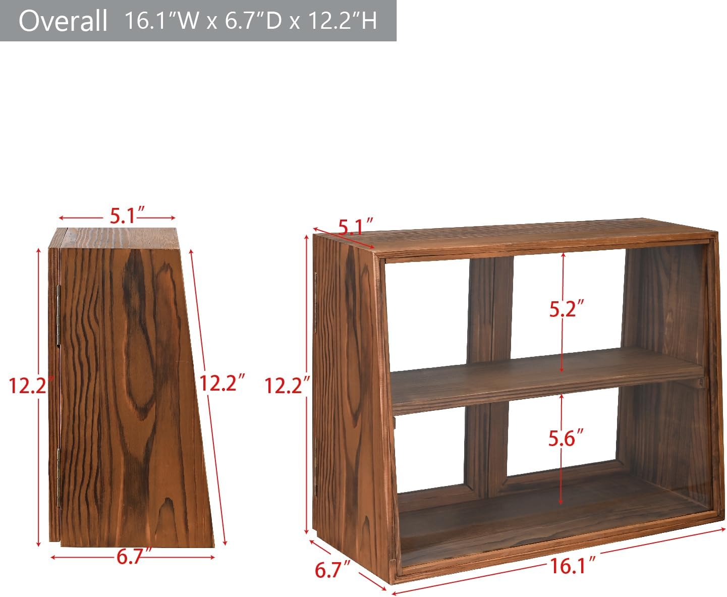 Wholesale OEM ODM MOOCA Tempered-Glass Wood Display Case with Double Doors, Adjustable 2-level Collection Display Case for Mini Funko Pop Figures, Bakery Pastry Container, Jewelry Organizer Storage, Brown Color Factory & Supplier