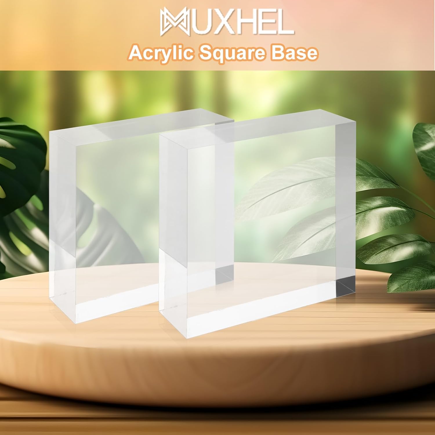 ODM 6 Pcs Acrylic Block 3" x 3" x 1" Clear Acrylic Cube, Polished Lucite Blocks Square Acrylic Base for Displaying Jewelry, Necklace Custom Logo Service