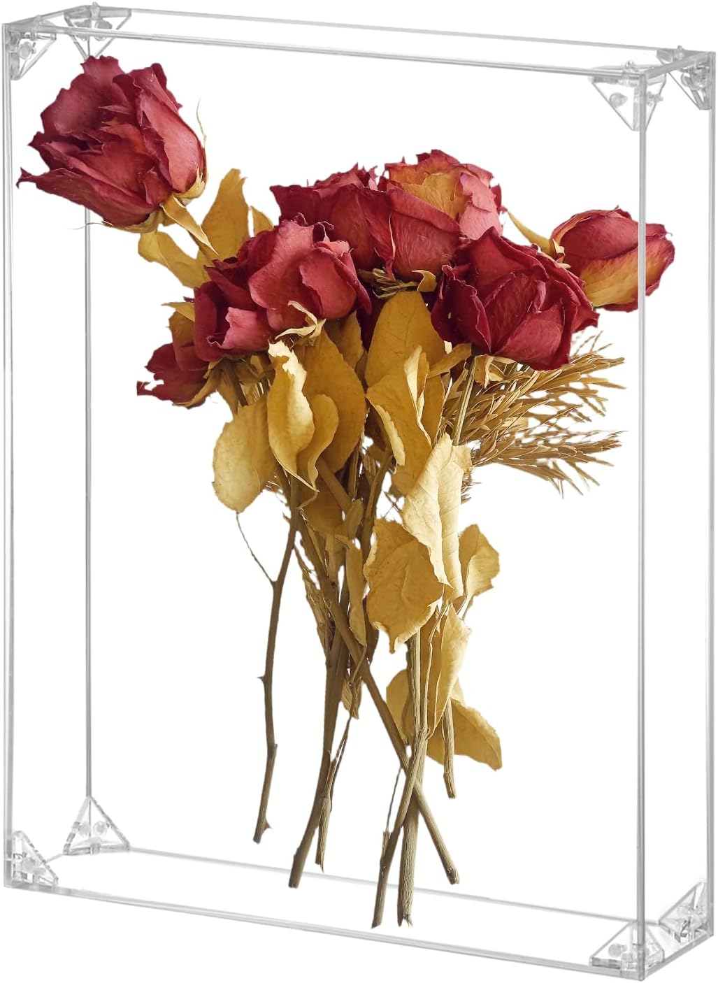 QWORK Acrylic Shadow Box Display Case - 11x14 inches Clear Assemble Display Frame for Tabletop or Wall Mount - Perfect for DIY Crafts, Memorabilia, and Keepsakes