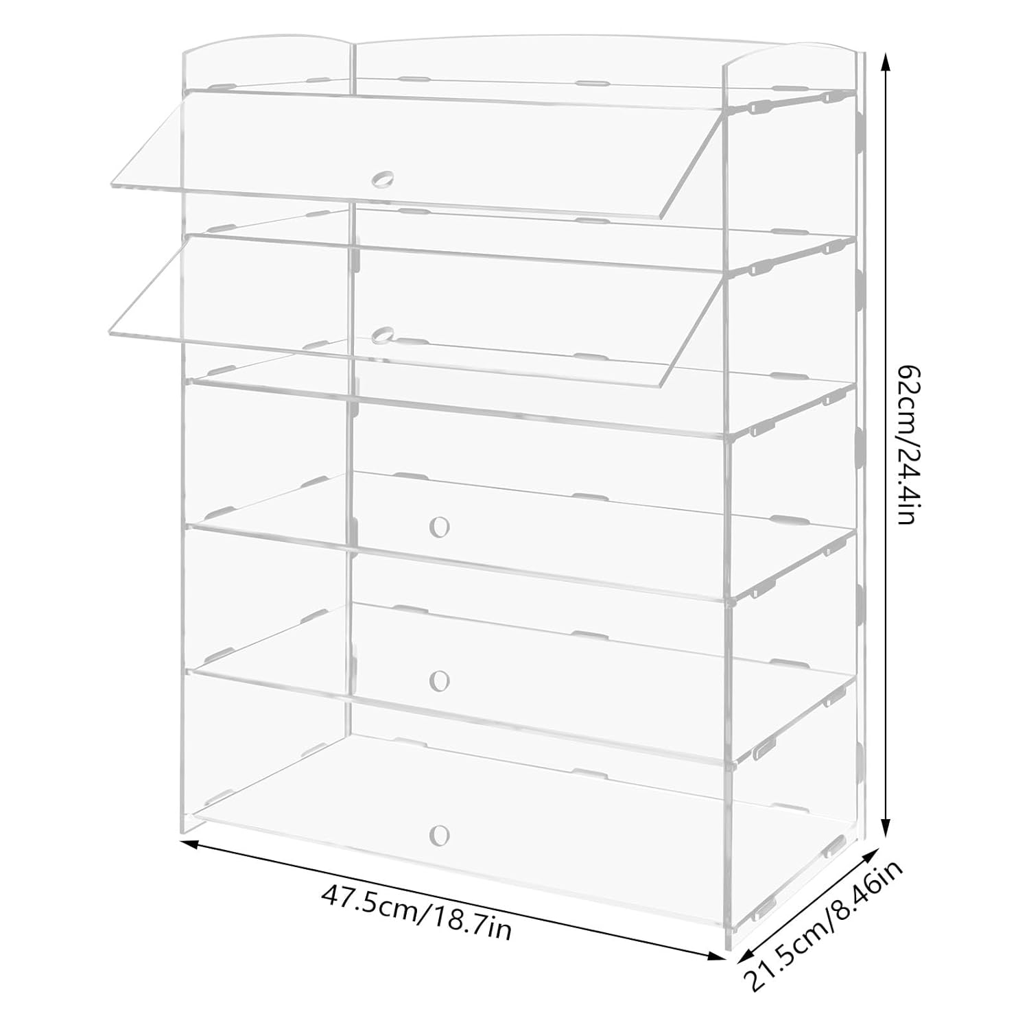 Wholesale OEM ODM 5-Tier Acrylic Display Case Bakery Pastry Clear Display Case Countertop Dessert Retail Shelf Cupcake Cookie Display Cabinet for Home Kitchen Store Factory & Supplier