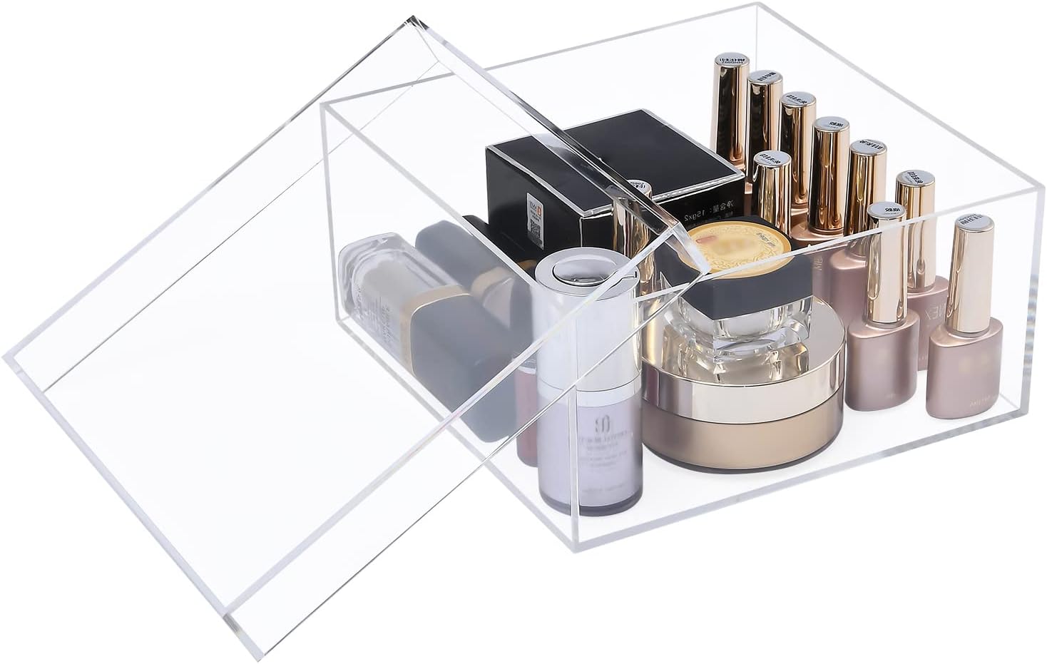 ODM Clear Acrylic Square Cube Plastic Box, Plastic Acrylic Gift Box Rectangle Cube Containers with Lid, Storage Boxes 7.9x7.9x3.9 Inches for Craft Supplies, Sewing Home Organizers Custom Mold Development