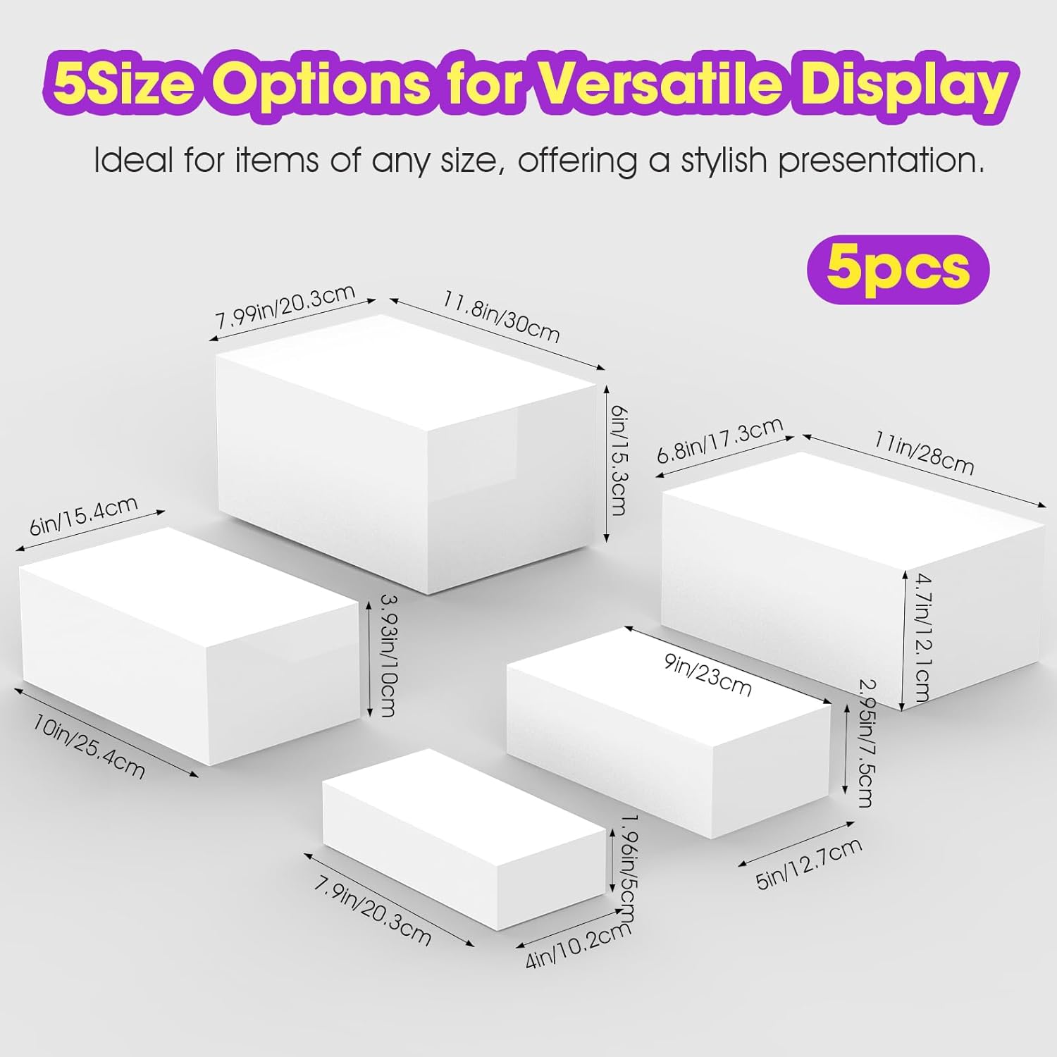 ODM Buffet Risers, 5PCS Risers Display Stands for Buffet Table, Acrylic Dessert Risers, Food Risers for Catering, Display Stands for Party, Wedding, and Event Decor, Clear Acrylic Cube Display Custom Logo Service