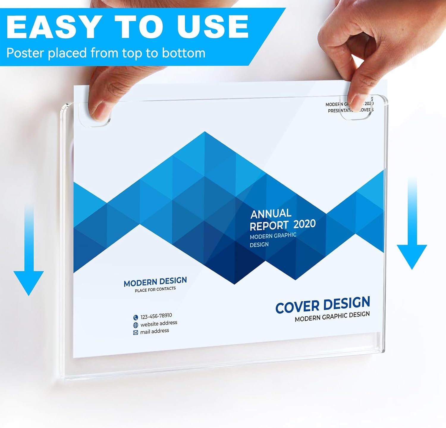 Wholesale EHWINE 4 Pack 8.5x11 Wall Mount Acrylic Sign Holder Horizontal, Acrylic Wall Sign Photo Menu Flyer Display Holder, Plastic Clear Picture Adhesive Frames for Office Party (Provide Mounting Screws) China Factory Bulk Supply