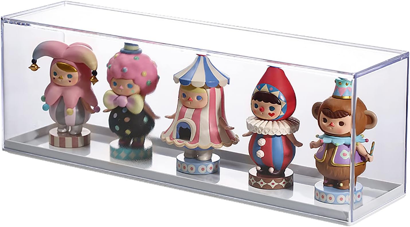 Clear Acrylic Display Case for Mini Funko Pop Figures,Desktop Storage Cabinet Organizer for Doll Toy Collectibles, Action Figures, Mini Figurines Dustproof Protection（11.8" L x 3.07" W x 4.13" H