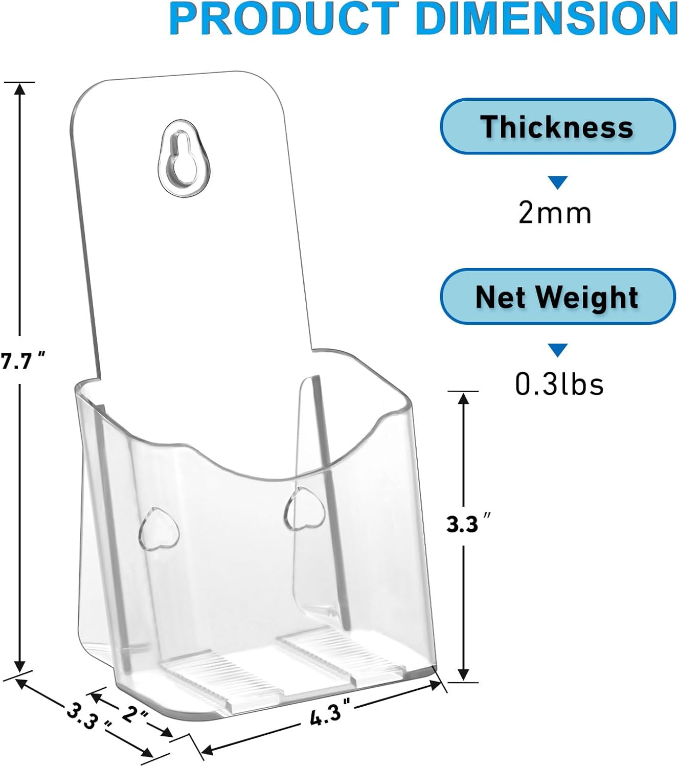 Wholesale Acrylic Brochure Holder 4x9 Inches Slant Back Design, Clear Display Stand, Plastic Table Stand Sign Holder,Pamphlet Holder Flyer Holder, Acrylic Display Stand, Acrylic Table Signs Plastic Paper Holder for Office, Home, Store, 2 Pack China Factory Bulk Supply